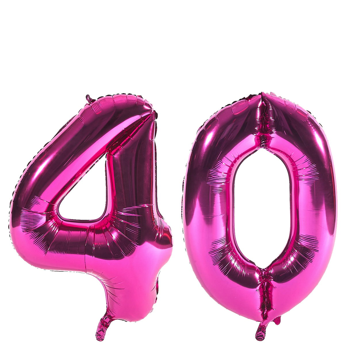 Age 40 Giant Foil helium Numeral Balloons - Pink (deflated)