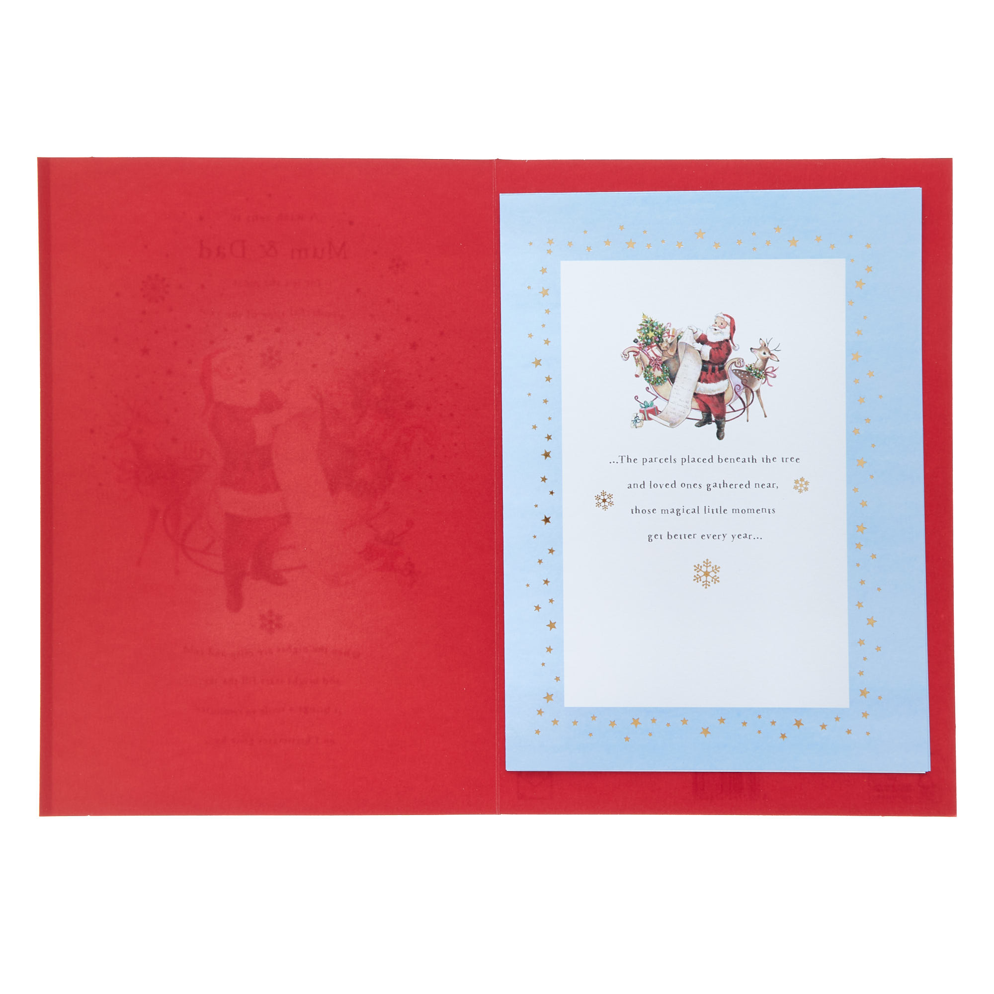 Mum & Dad Santa's Sleigh Christmas Card