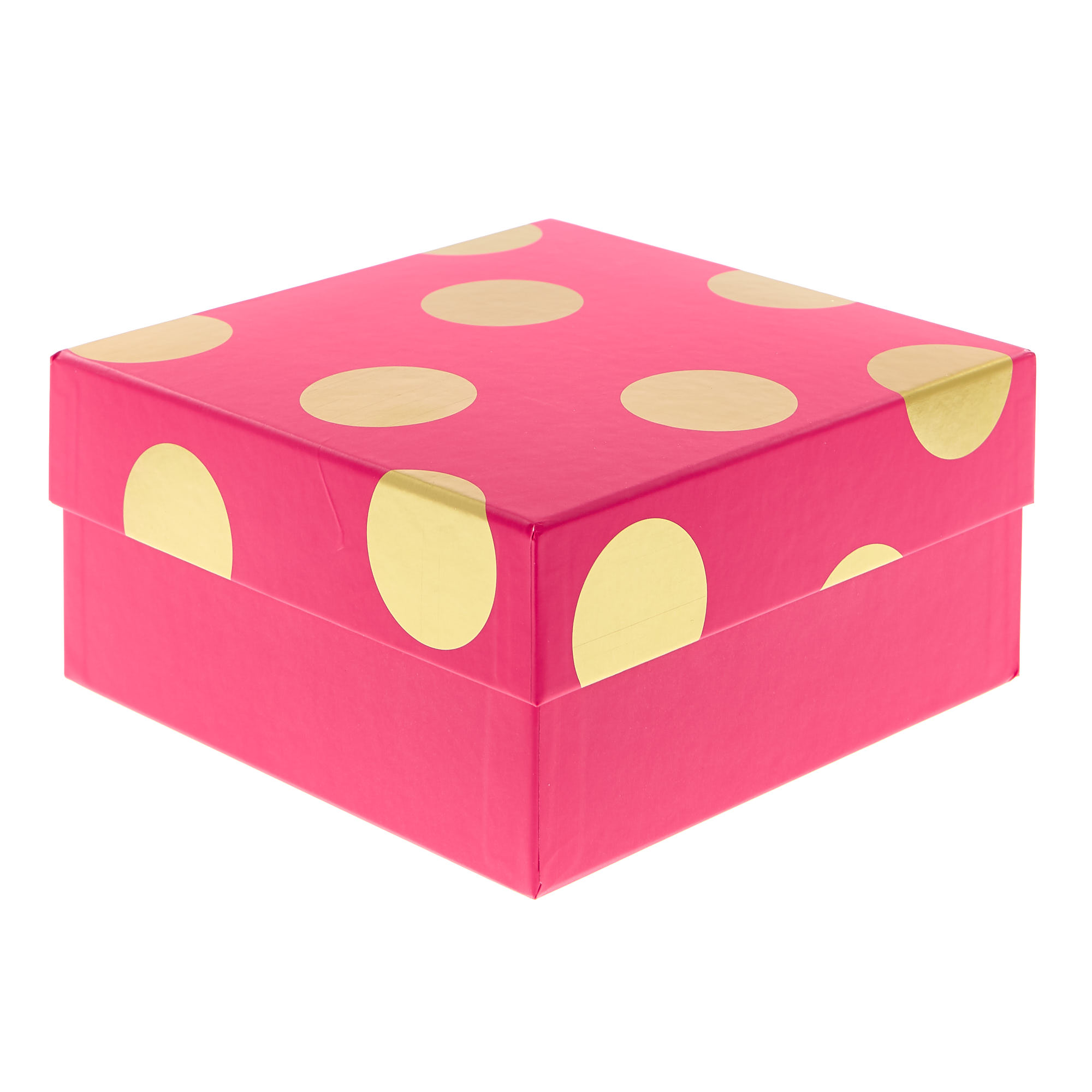 Pink & Gold Polka-Dot Gift Boxes - Set Of 3