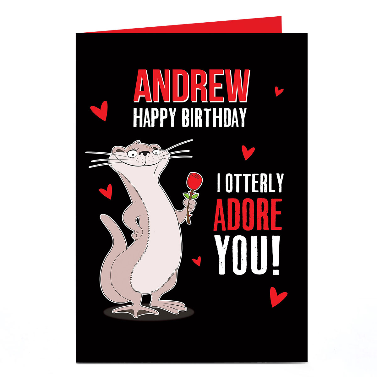 Personalised Birthday Card - I Otterly Adore You