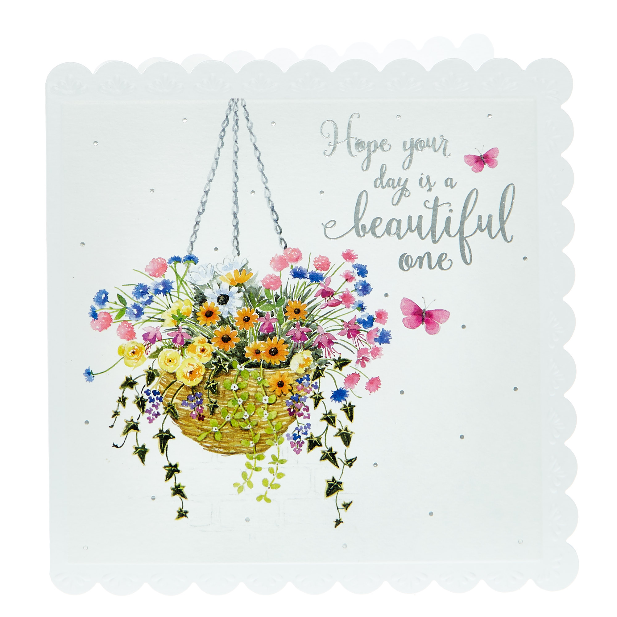 Birthday Card - Beautiful Hanging Basket