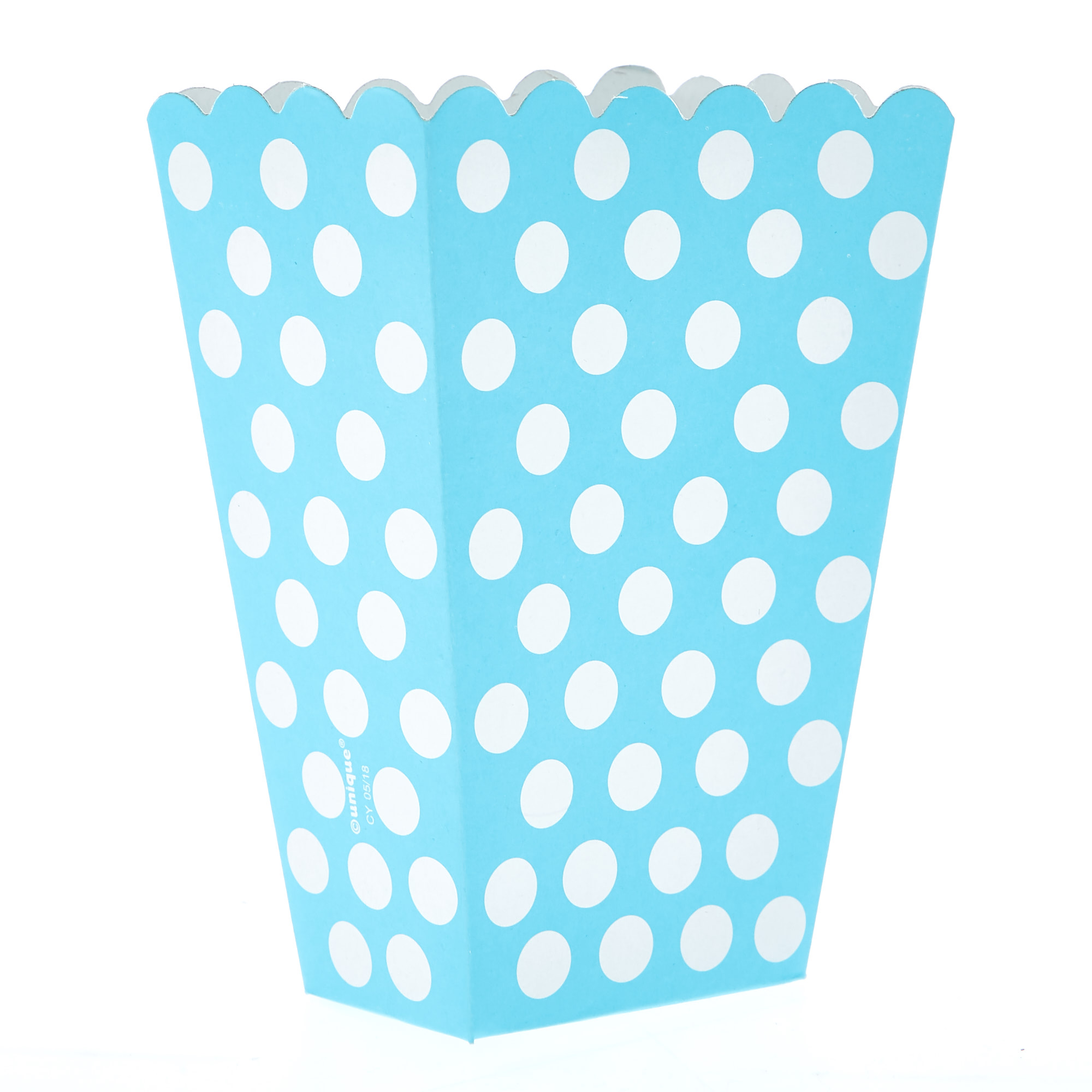 Powder Blue Dotty Treat Boxes - Pack Of 8