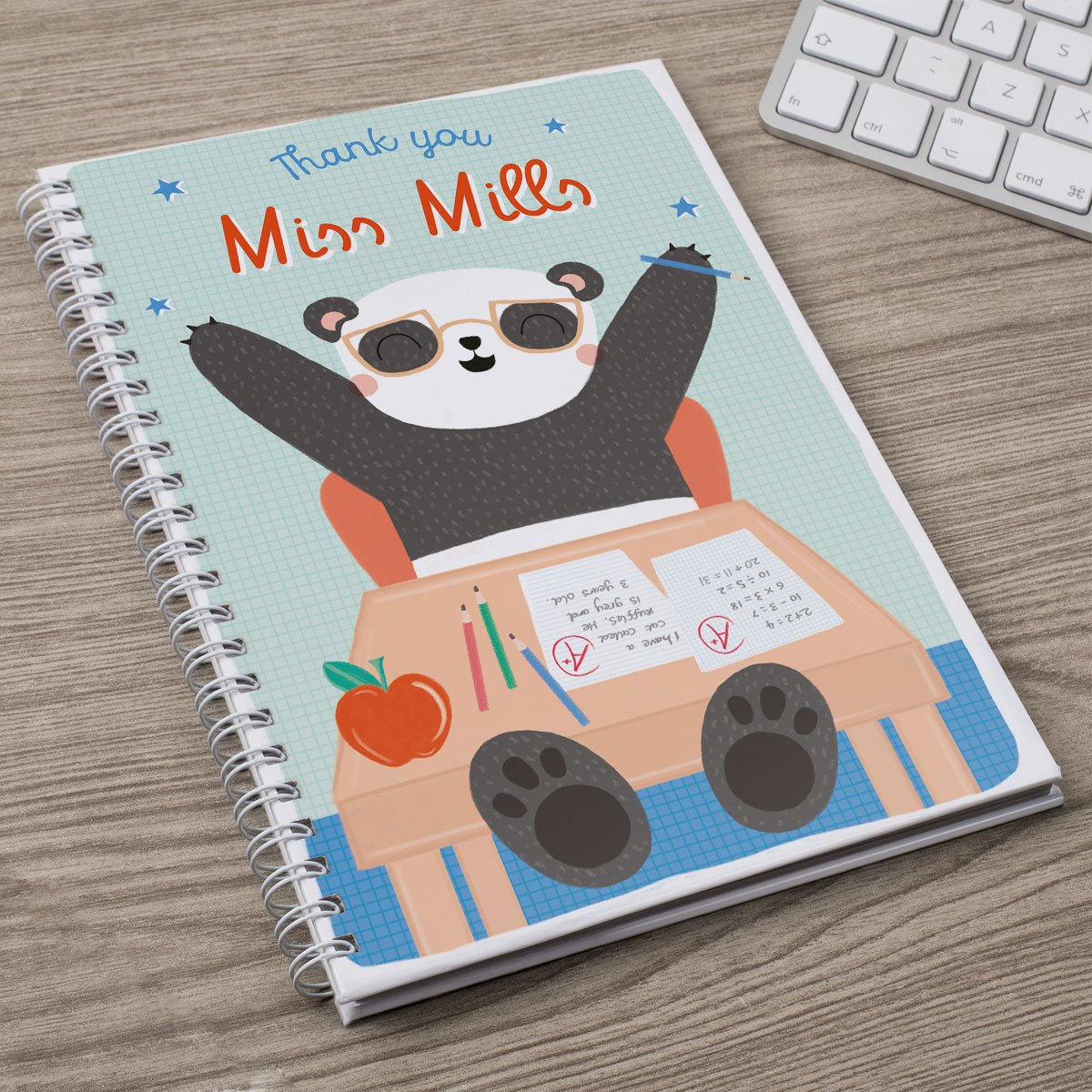Personalised Thank You Teacher Notebook - Thank You Panda