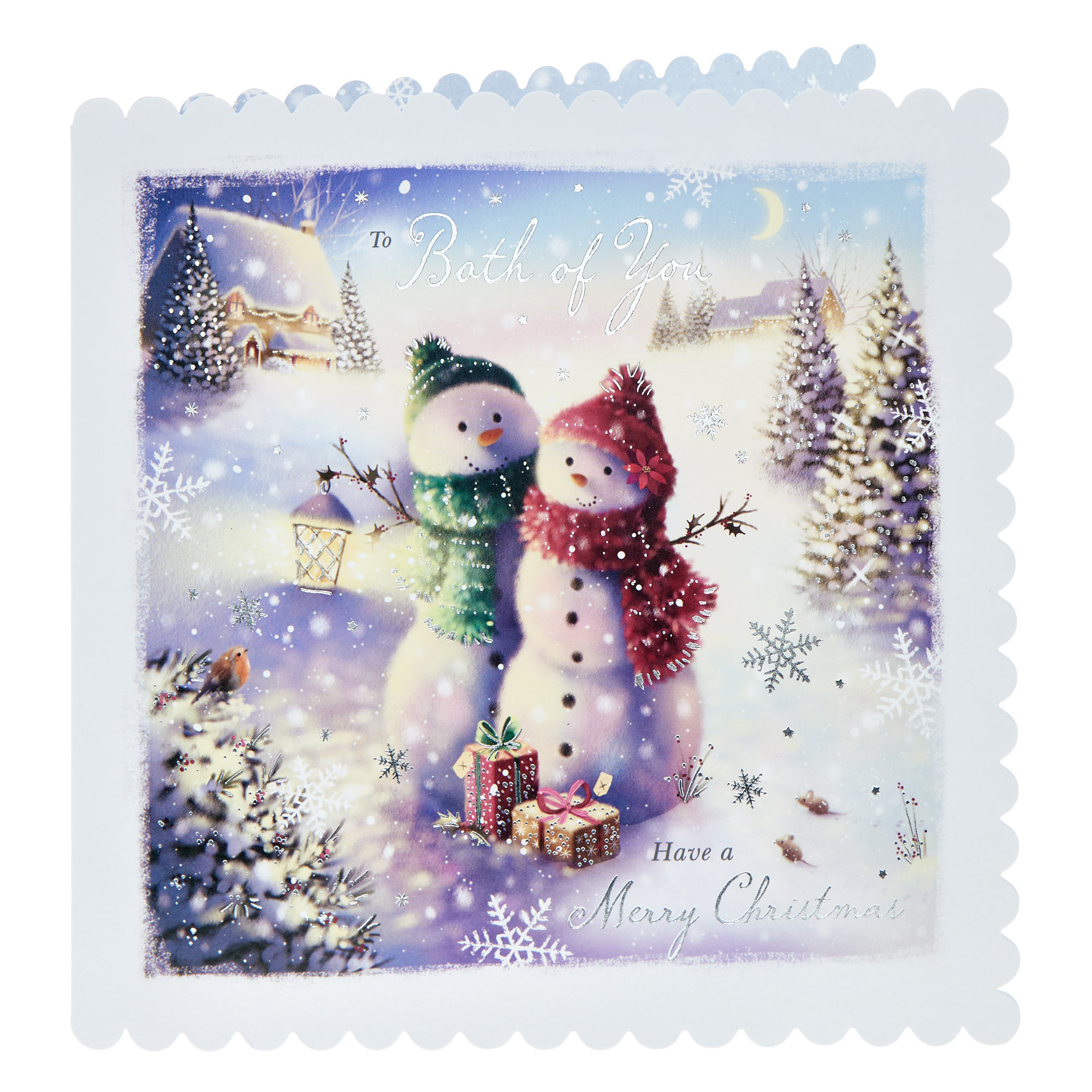 Exquisite Both of You Snowmen Christmas Card