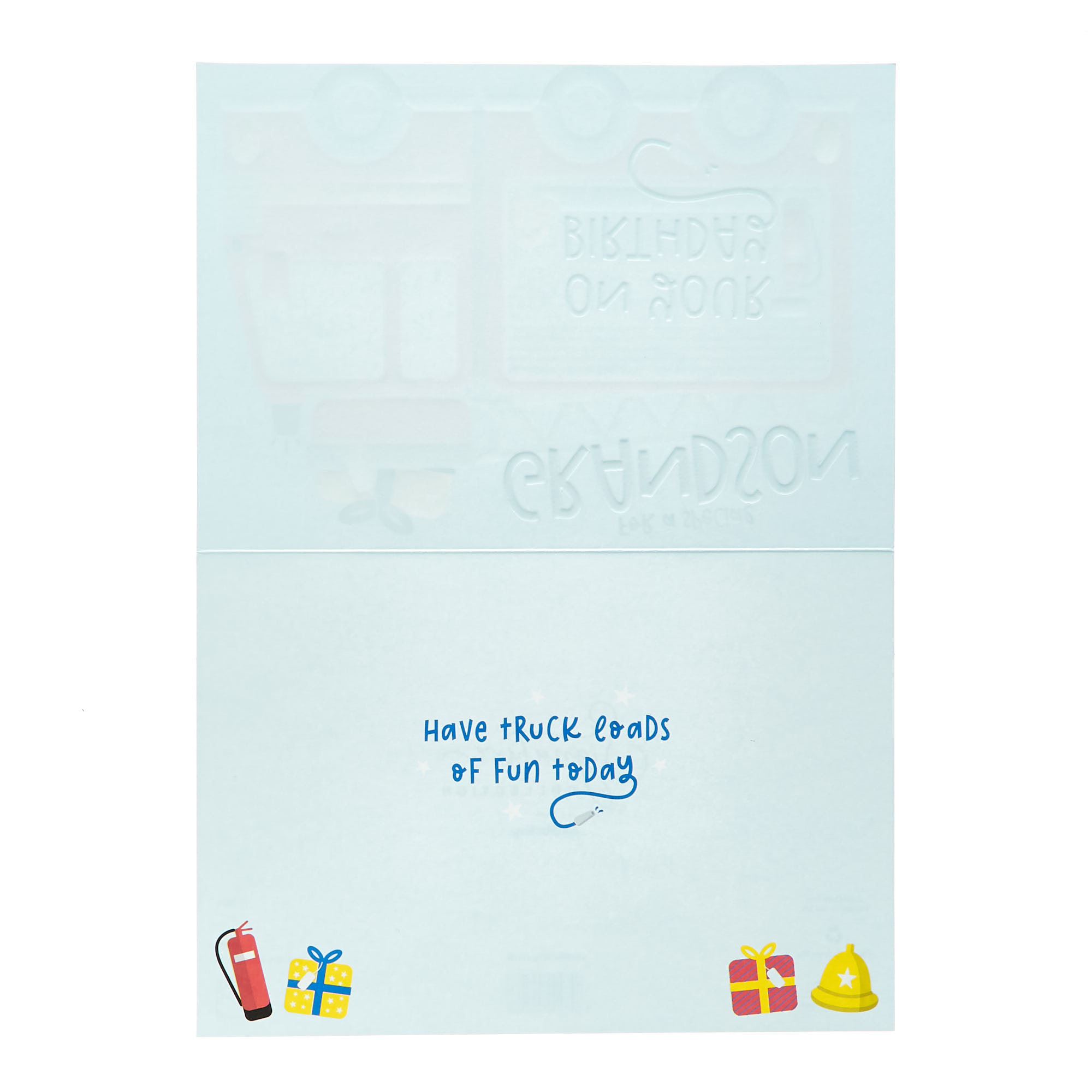 Grandson Special Fire Truck Birthday Card