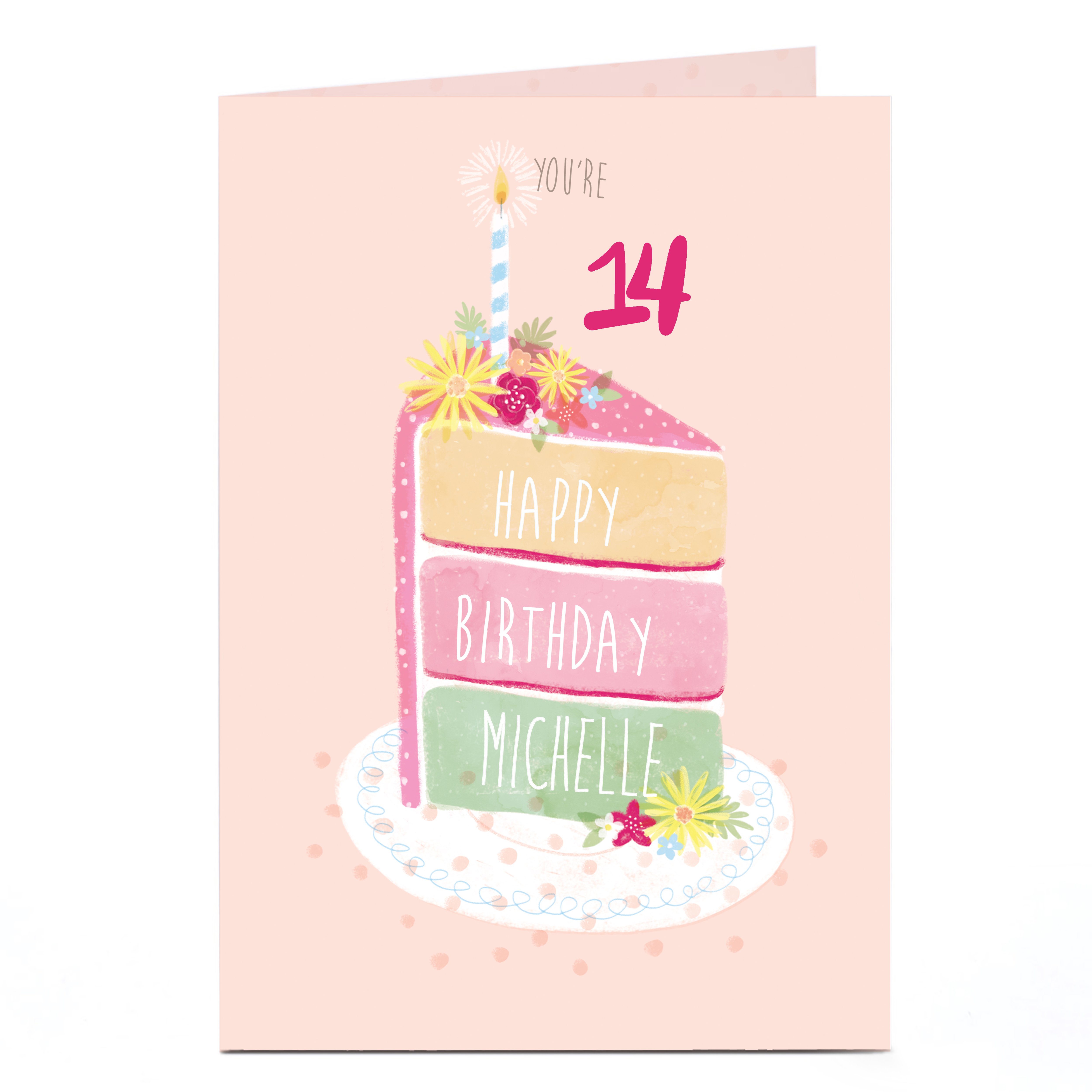 Personalised Editable Age Birthday Card - Piece Of Cake