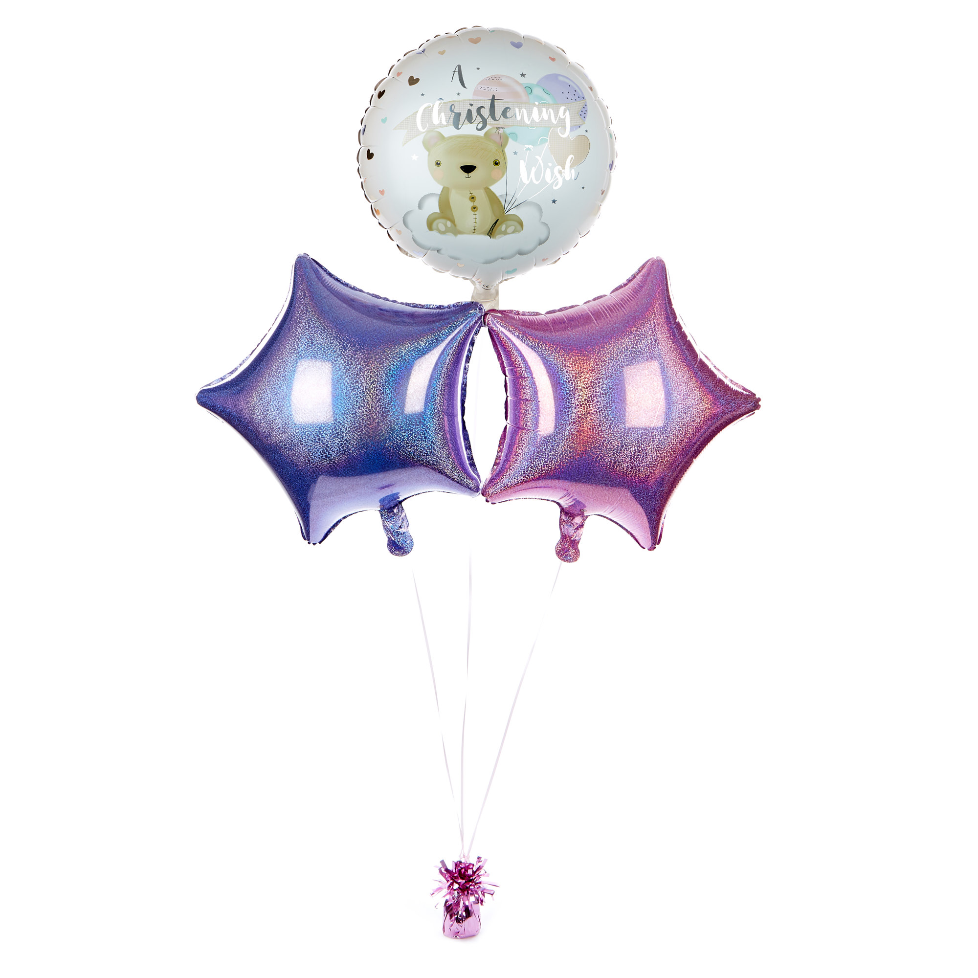 Buy Pink Christening Wish Balloon Bouquet DELIVERED INFLATED! for GBP 19.99 Card Factory UK