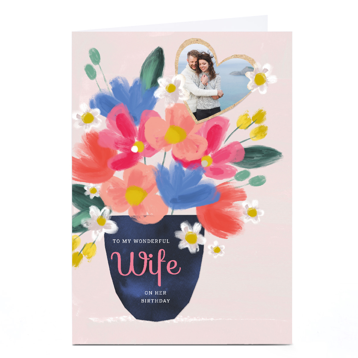 Photo Kerry Spurling Birthday Card - Floral Vase, Wife