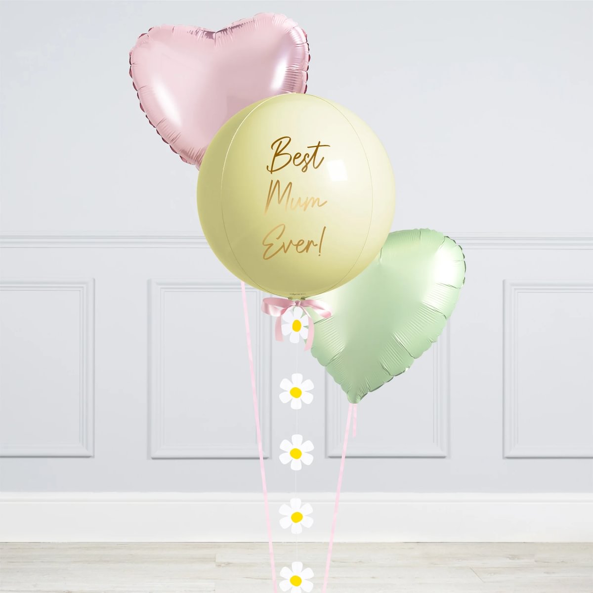 Personalised Mummy Pastel Orb & Foils Inflated Balloon Package - Delivered Inflated!