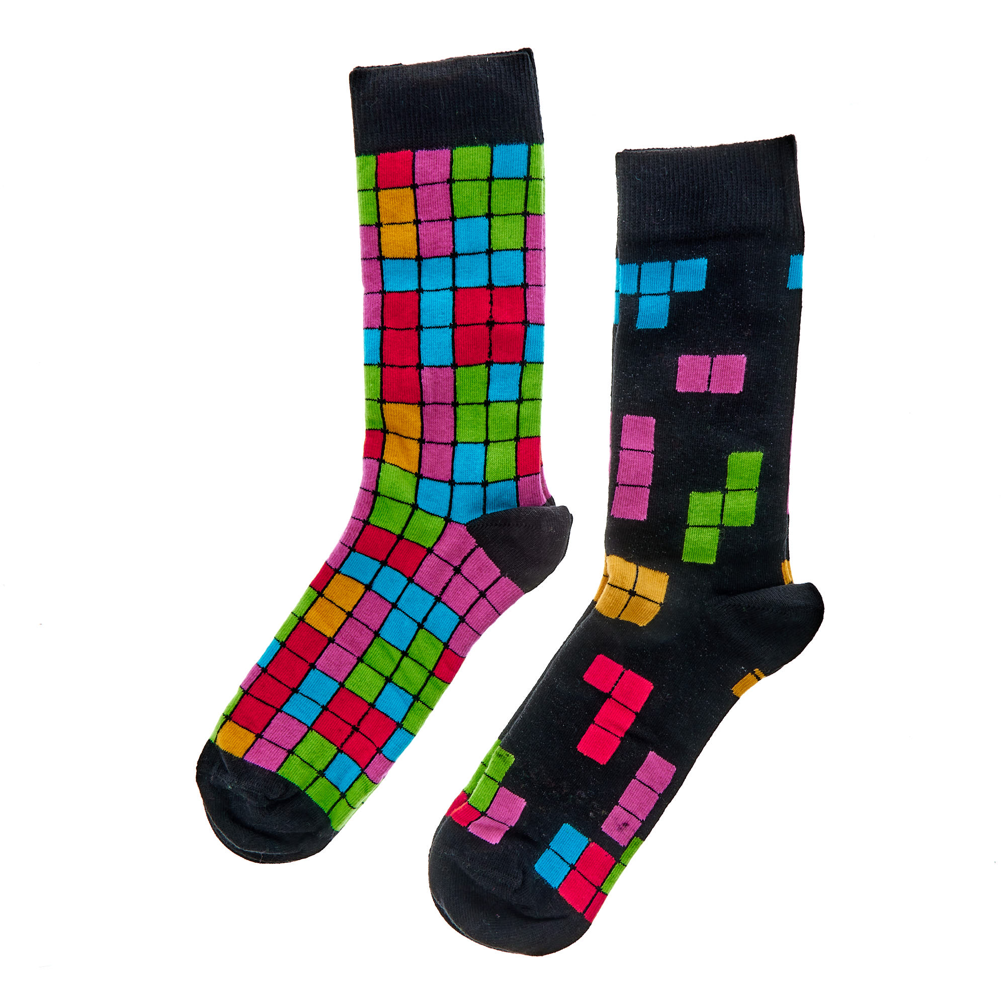 Unisex Retro Block Game Socks - 2 Pairs