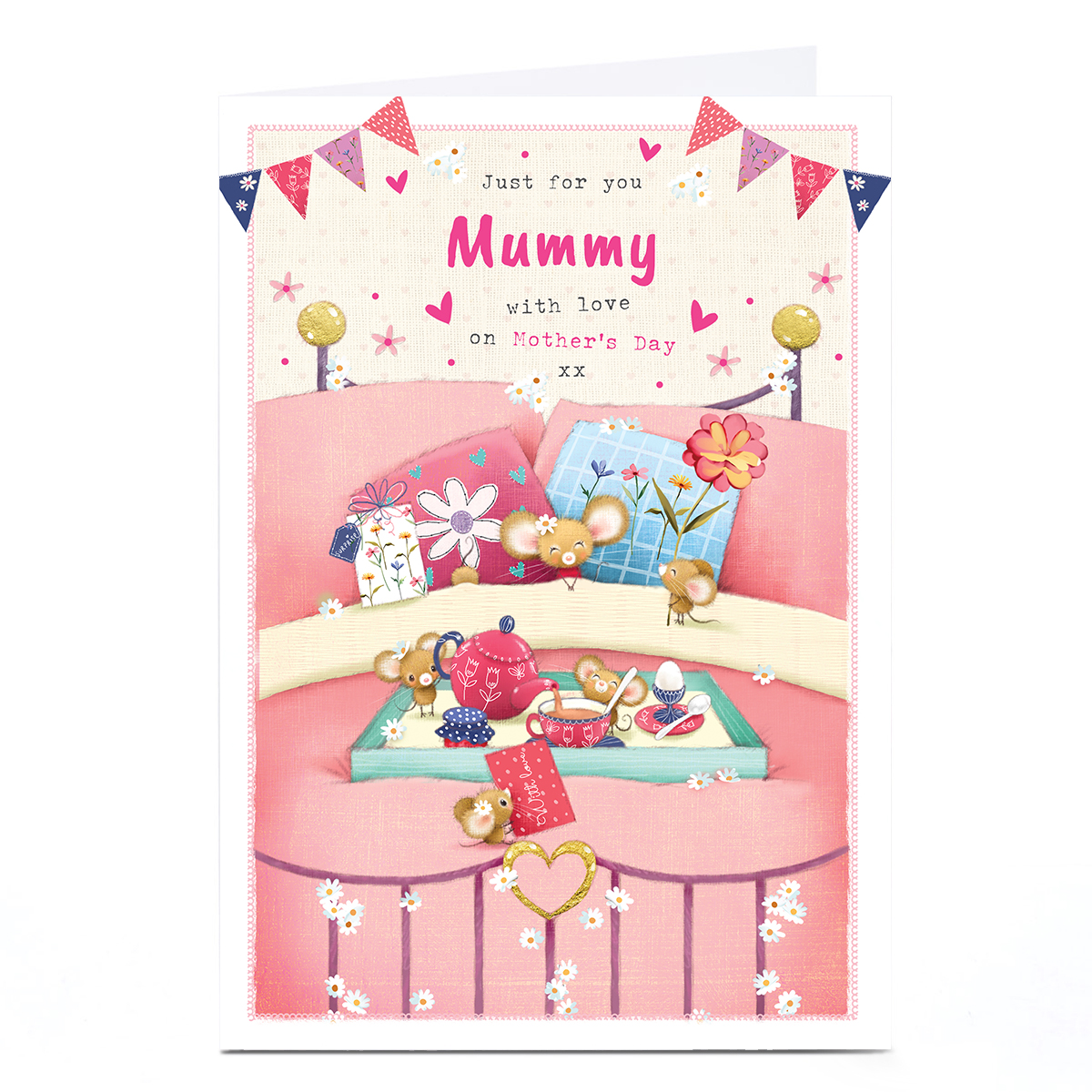 Personalised Mother's Day Card - Breakfast in Bed, Mummy