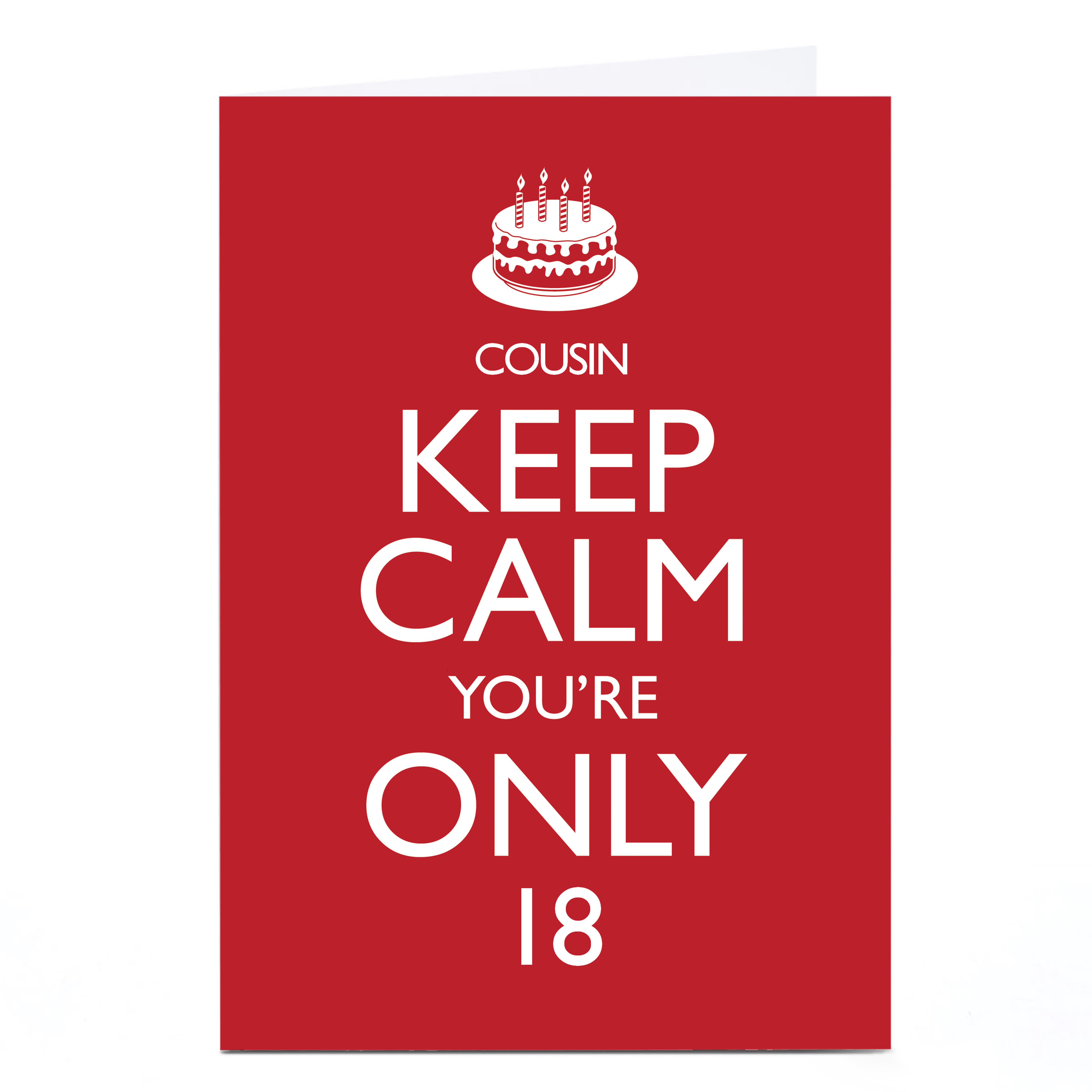 Personalised Any Age Birthday Card - Keep Calm, Cousin