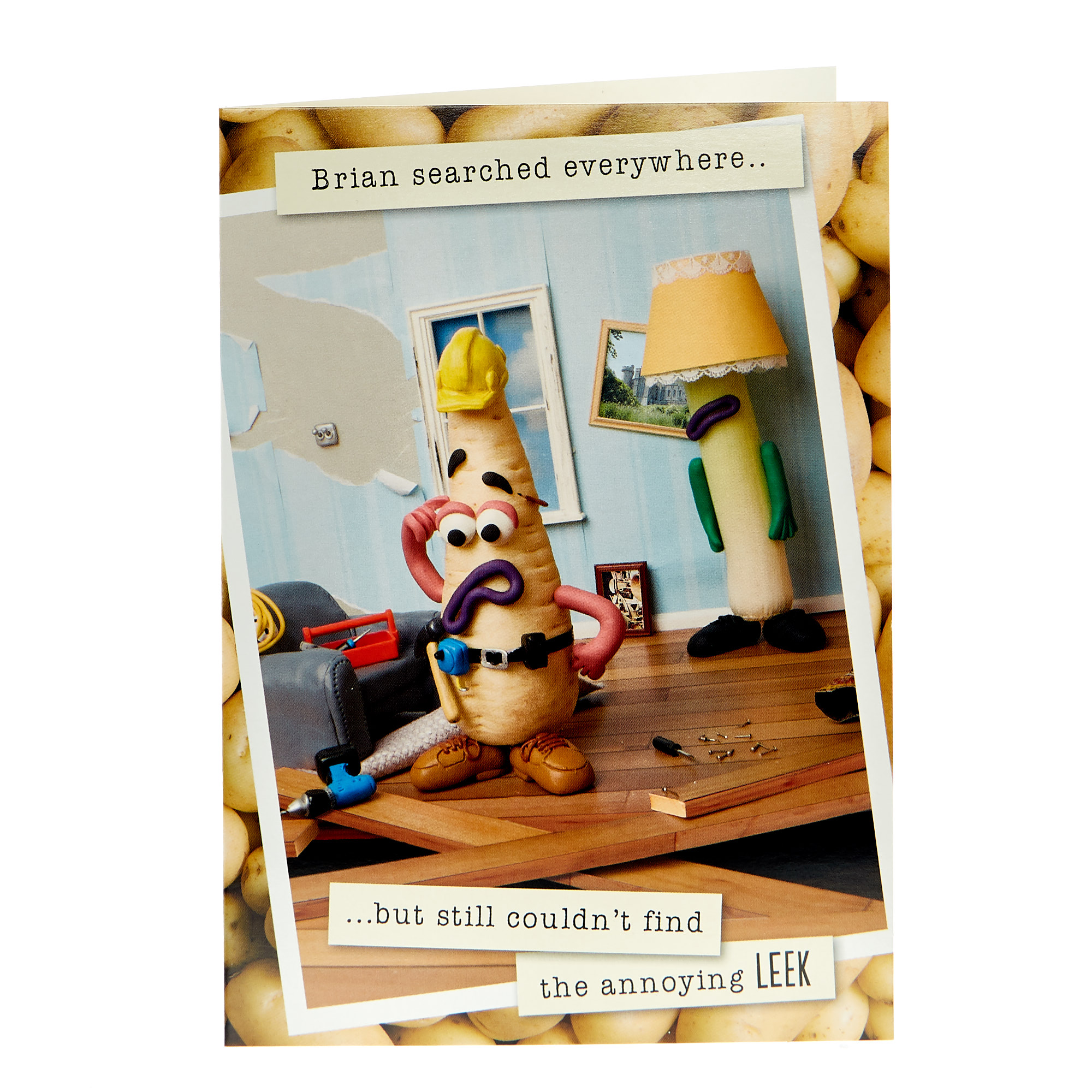 Violent Veg Birthday Card - Searching For A Leek