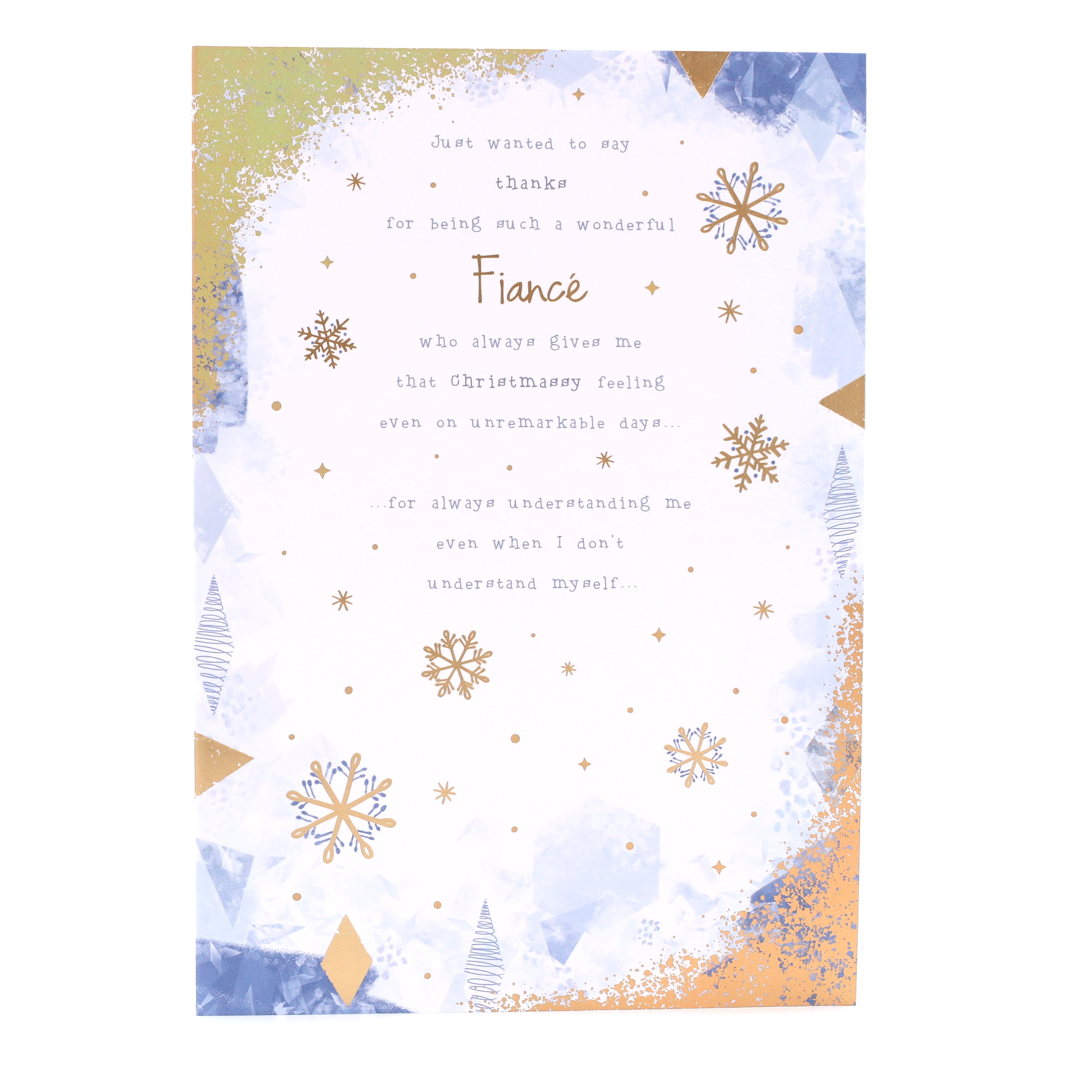 Christmas Card - Wonderful Fiance, Christmas Snowflakes