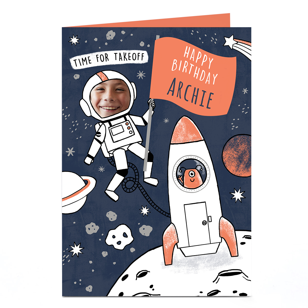 Birthday Photo Card - Outer Space