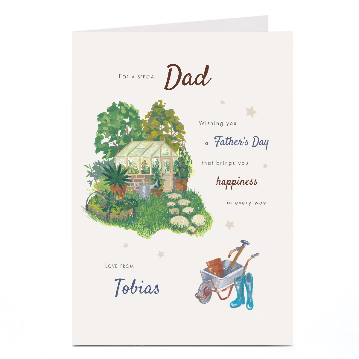 Personalised Father's Day Card - Greenhouse and Garden