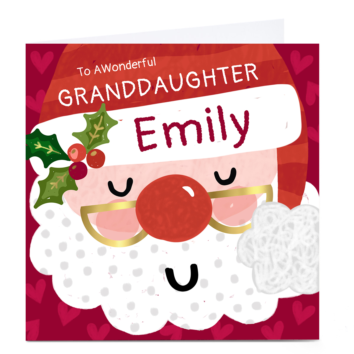 Personalised Kerry Spurling Christmas Card - Female Santa