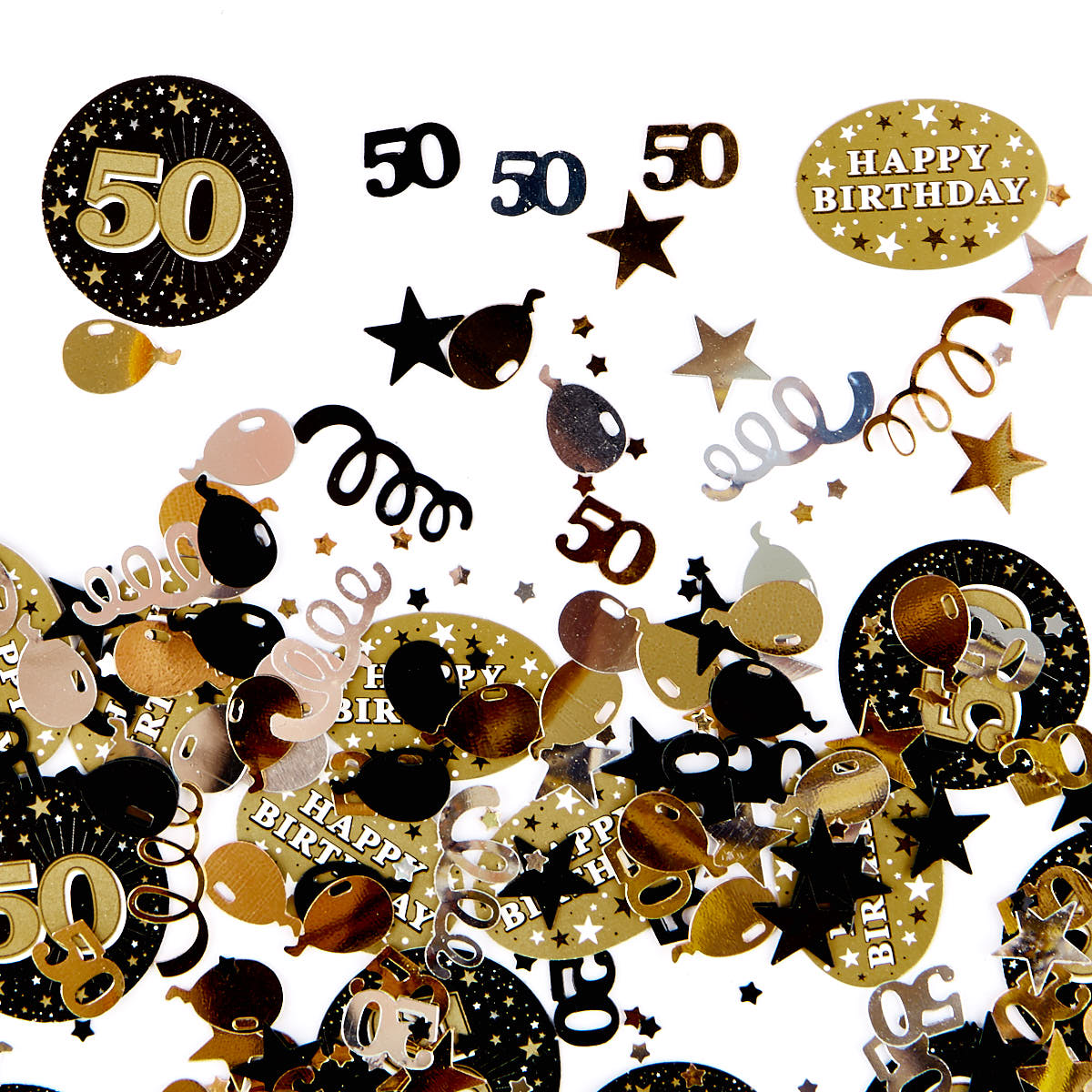 50th Birthday Gold Foiletti - Pack Of Three