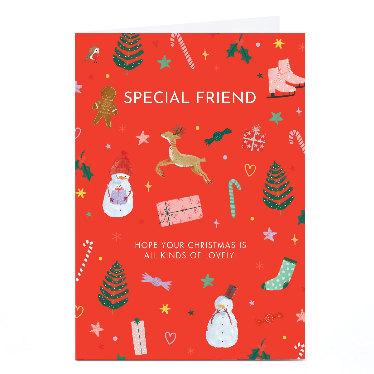 Personalised Christmas Card - All Kinds of Lovely, Special Friend