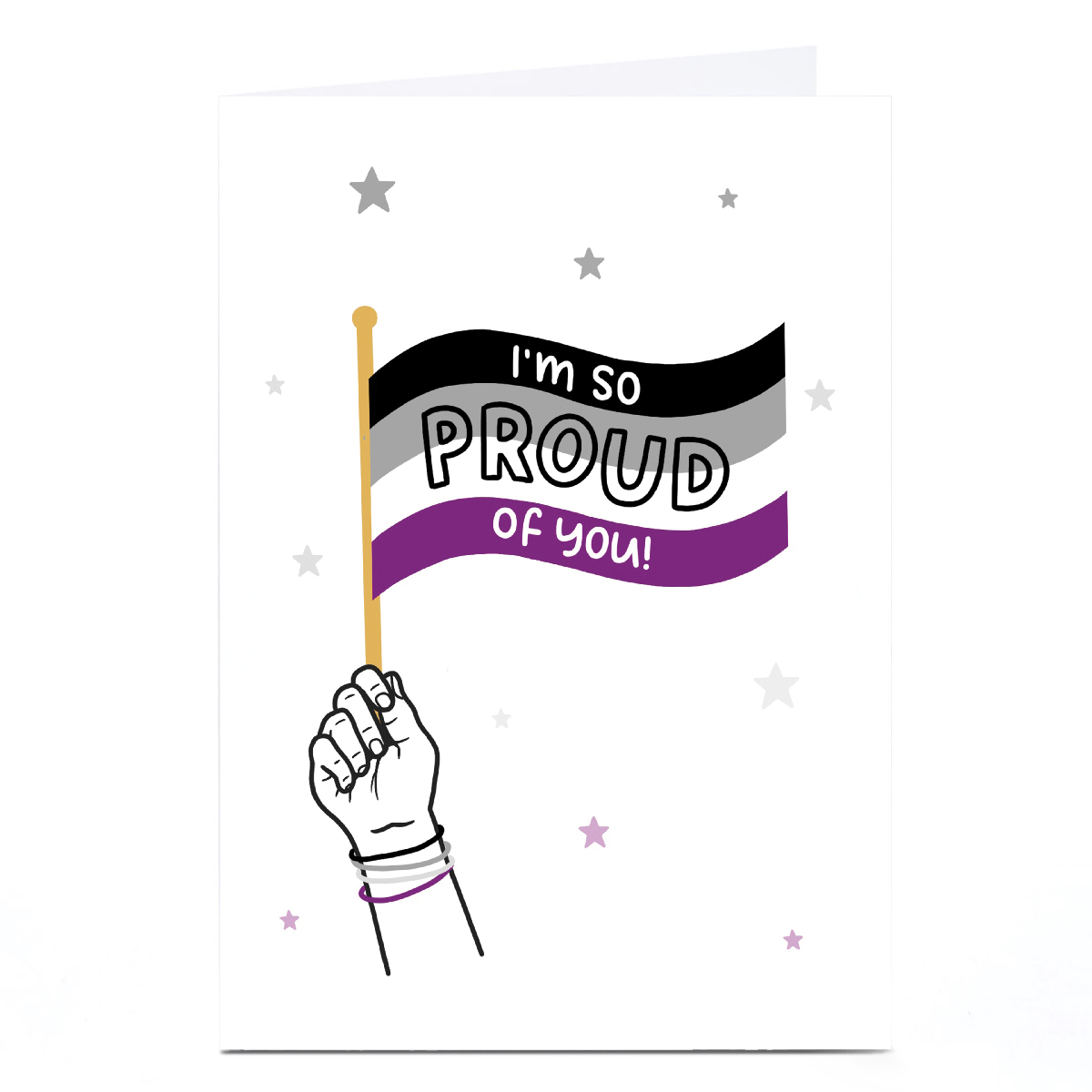 Personalised Blue Kiwi Pride Card - Asexual Flag