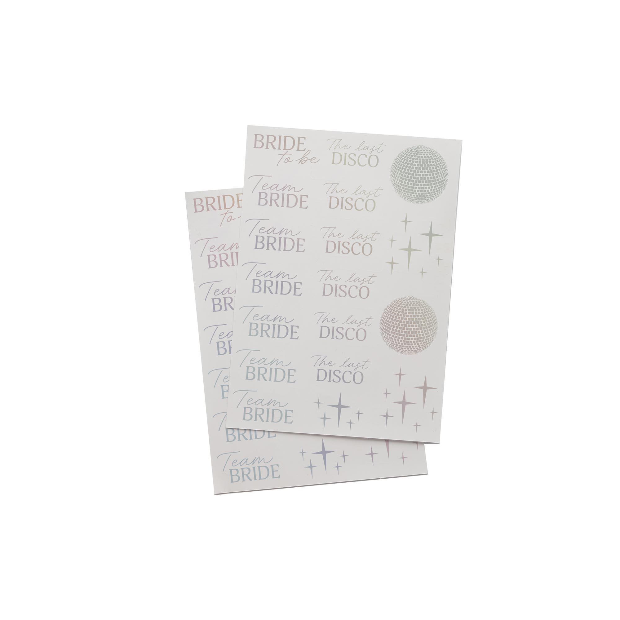 Disco Team Bride Stickers - 2 Sheets