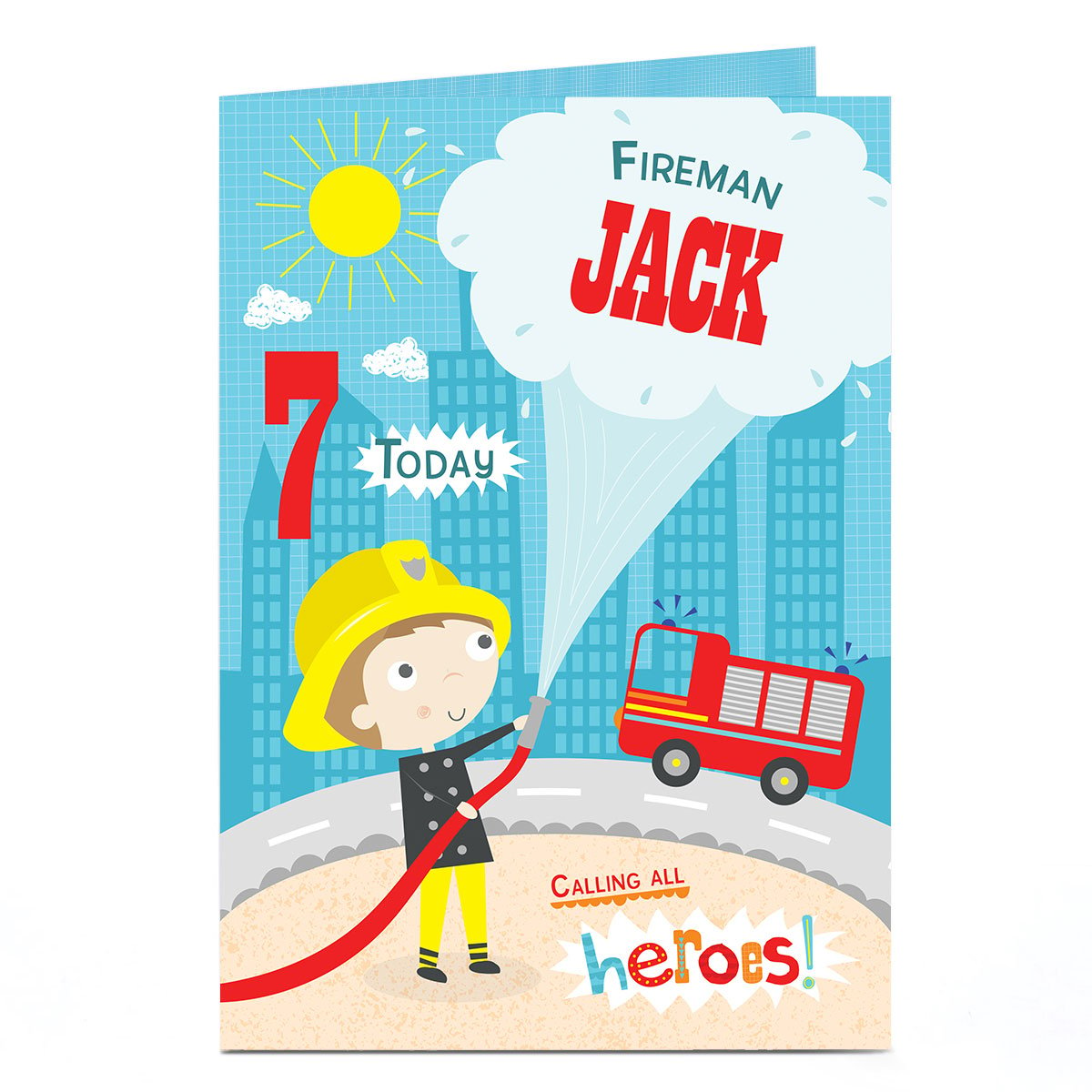 Personalised Any Age Birthday Card - Fireman, Calling All Heroes