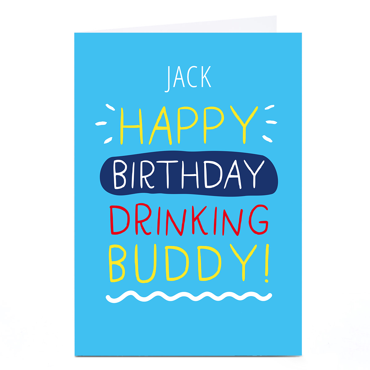 Personalised Smiley Happy People Birthday Card - Drinking Buddy