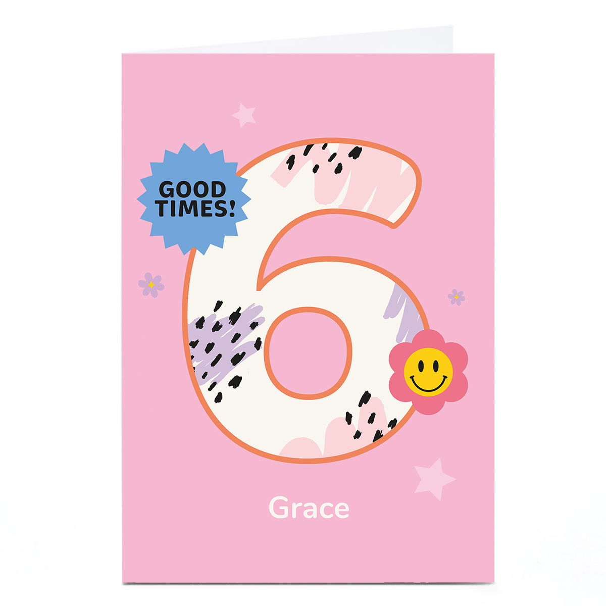 Personalised Frances Wilson 6th Birthday Card - Good Times Pink