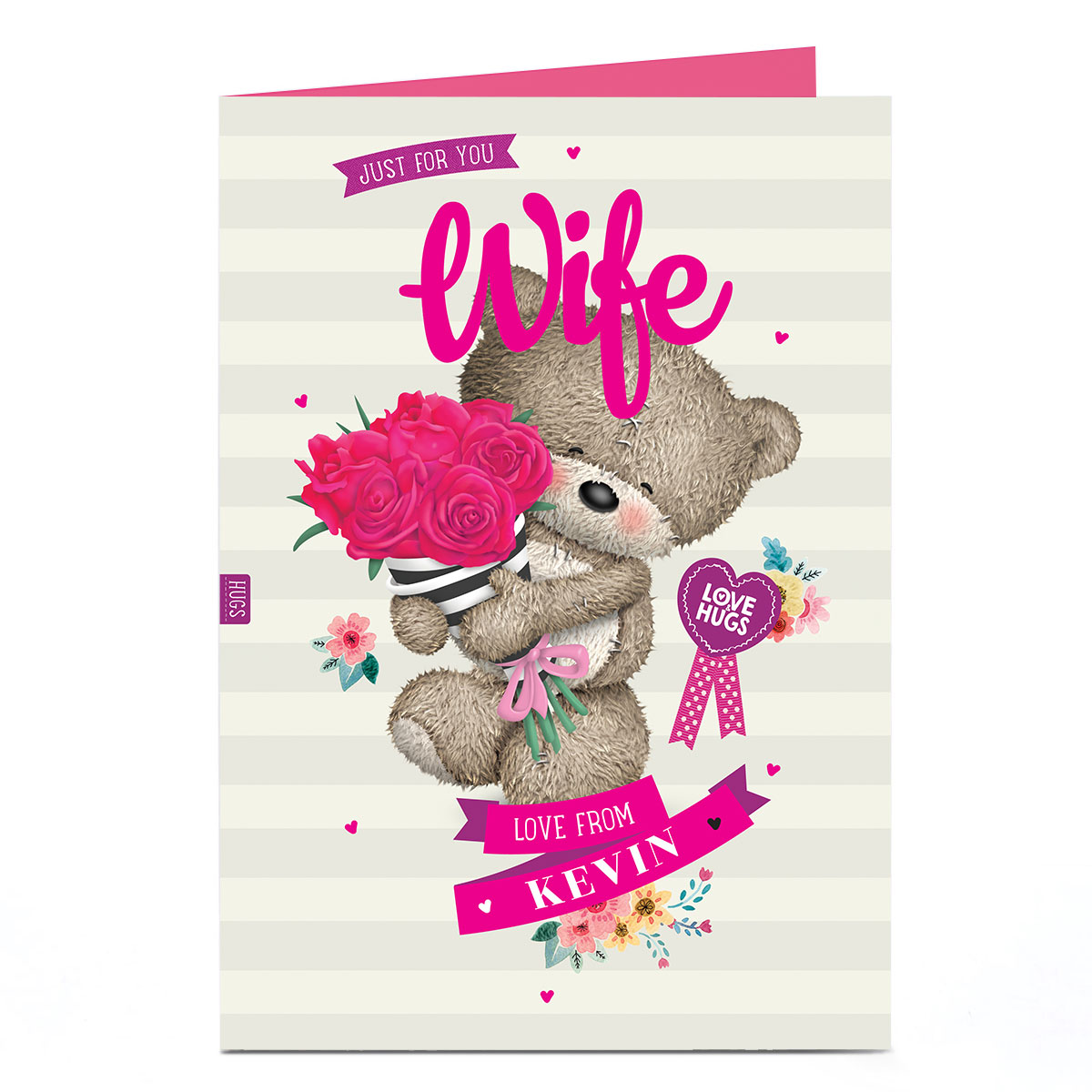 Personalised Hugs Wife - Roses For You