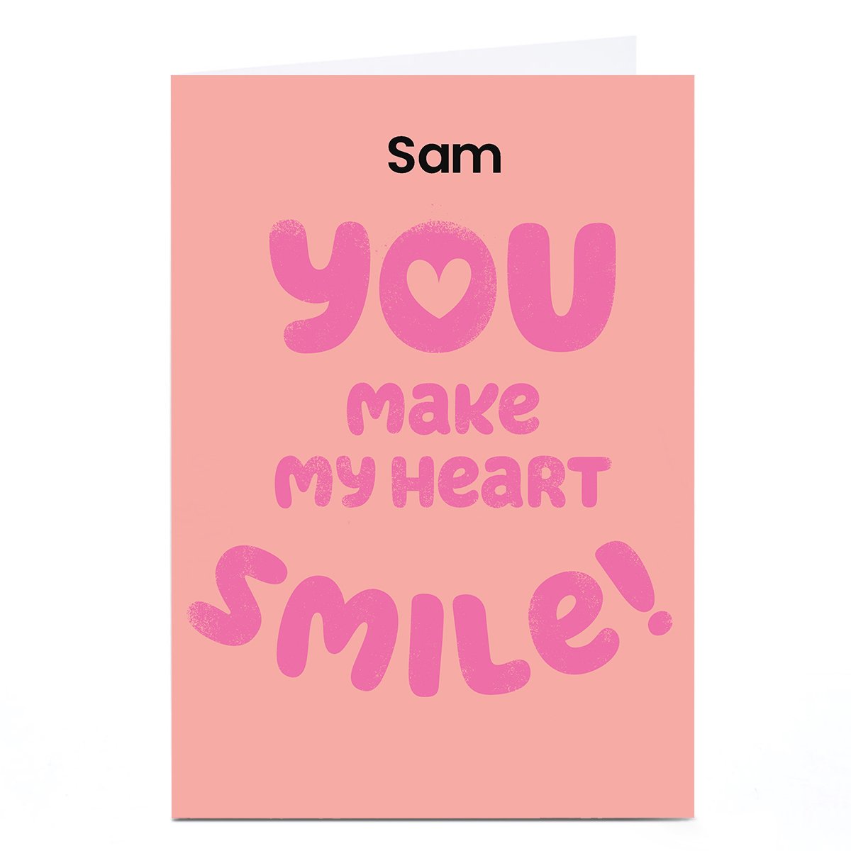 Personalised Hello Munki Valentine's Day Card - Heart Smile