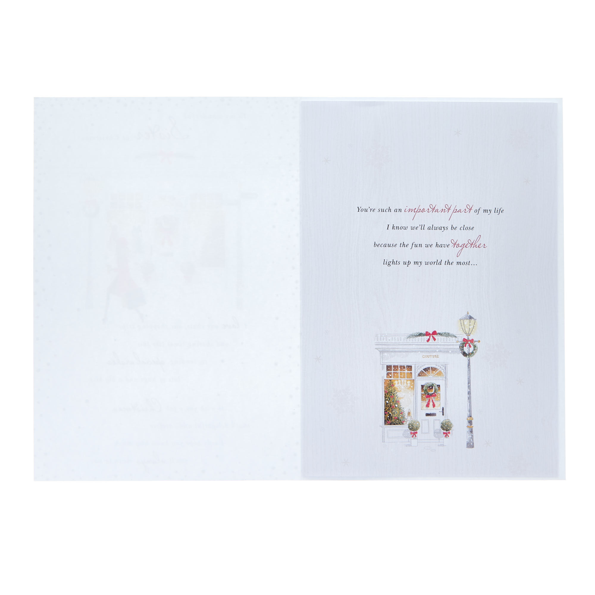 Sister Festive Shop Front Christmas Card