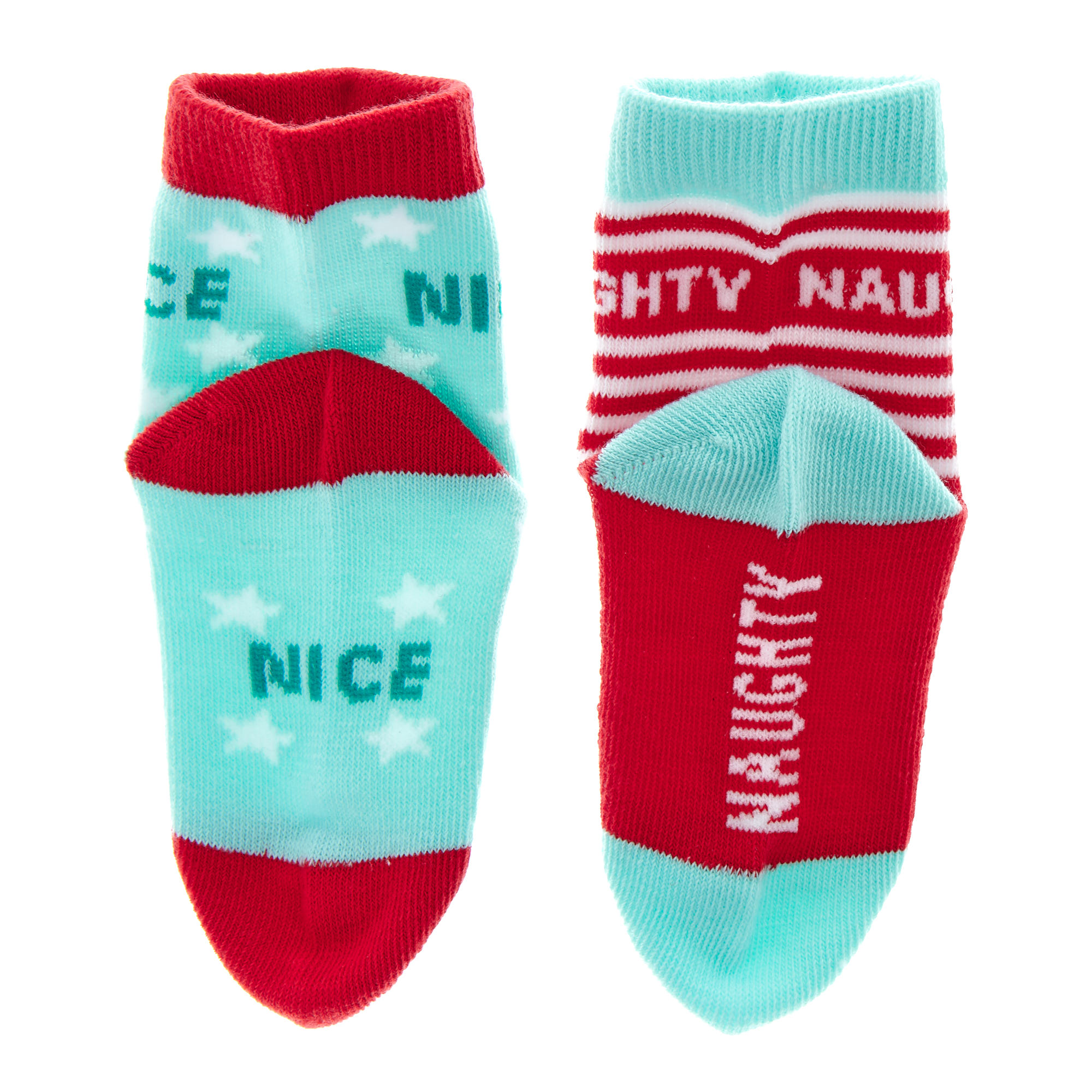 Pack of 2 Naughty & Nice Christmas Socks Age 1-4
