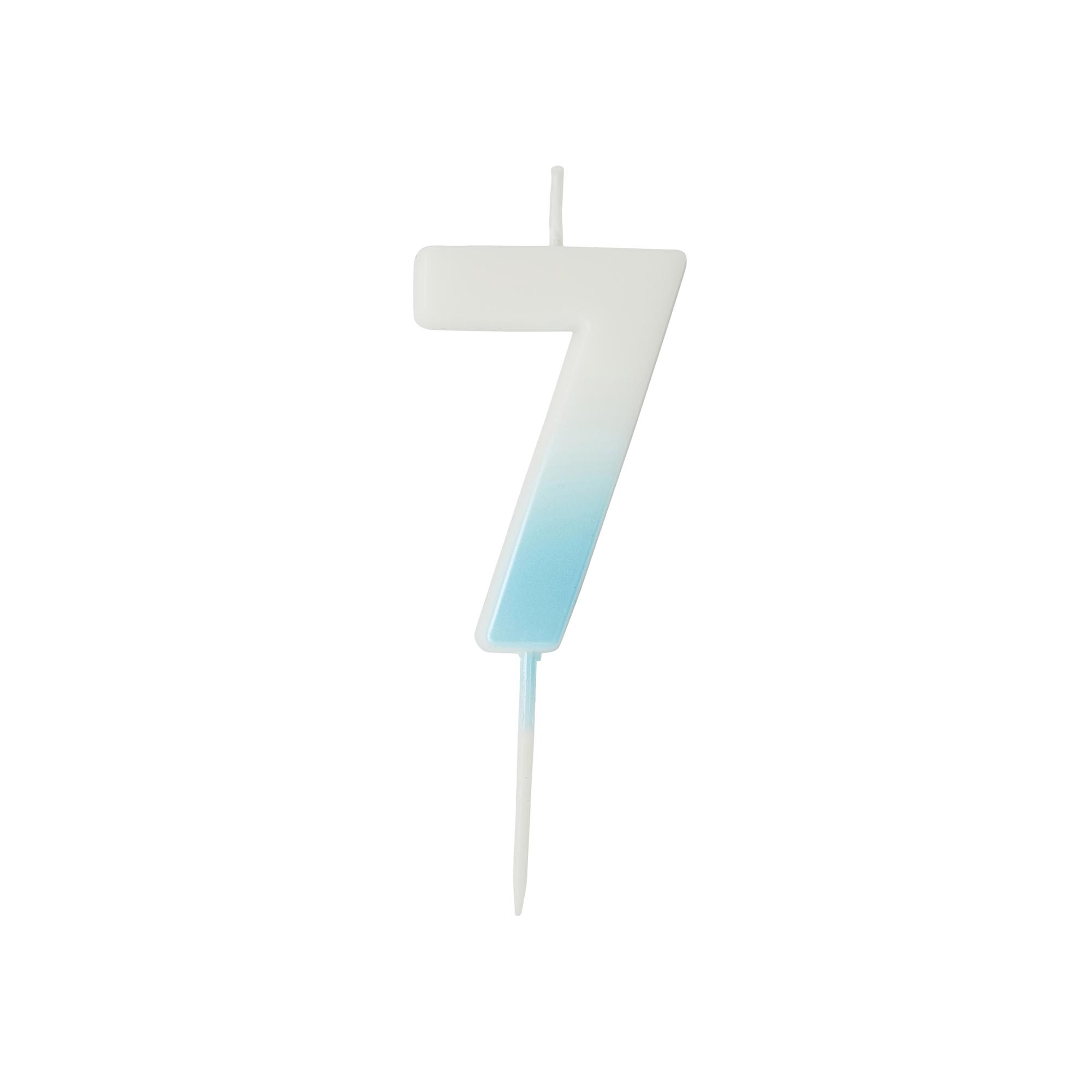 Blue Ombre Number Cake Candle (0-9)