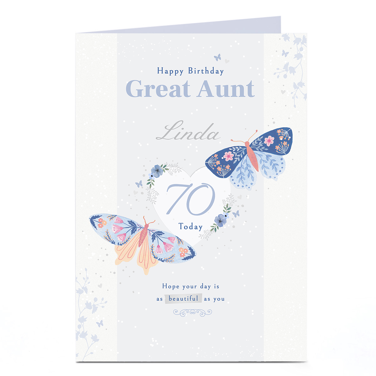 Personalised Birthday Card - As Beautiful As You, Butterflies , Editable Age