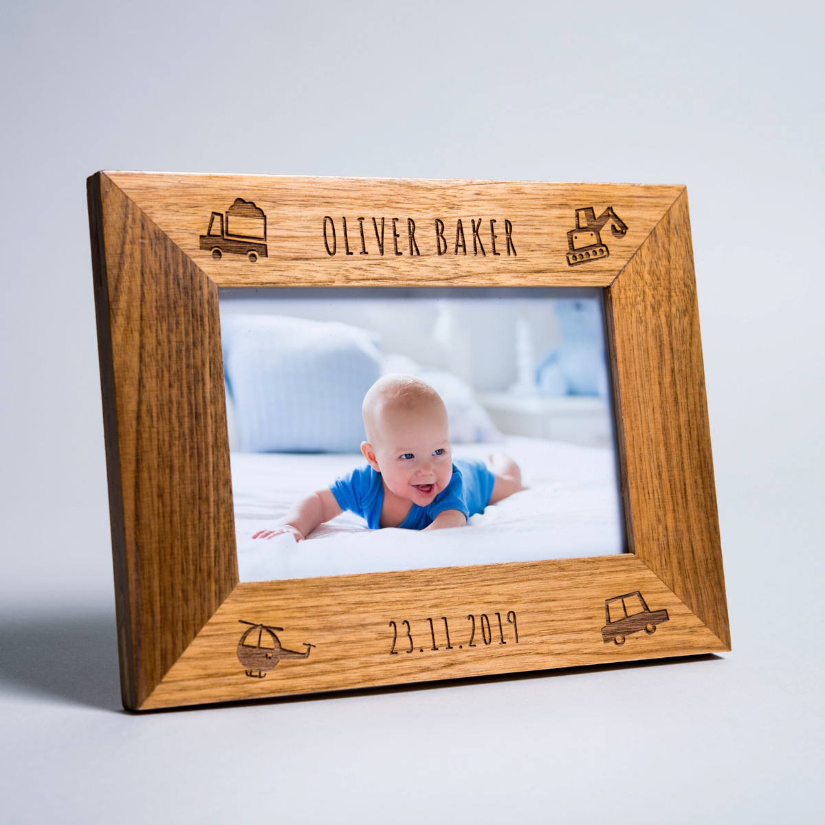 Personalised Engraved Wooden Photo Frame - Vehicles