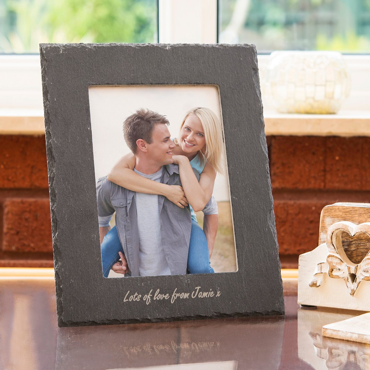 Personalised Engraved Medium Slate Photo Frame