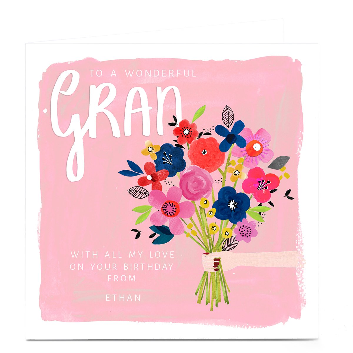 Personalised Kerry Spurling Birthday Card - Flowers Gran