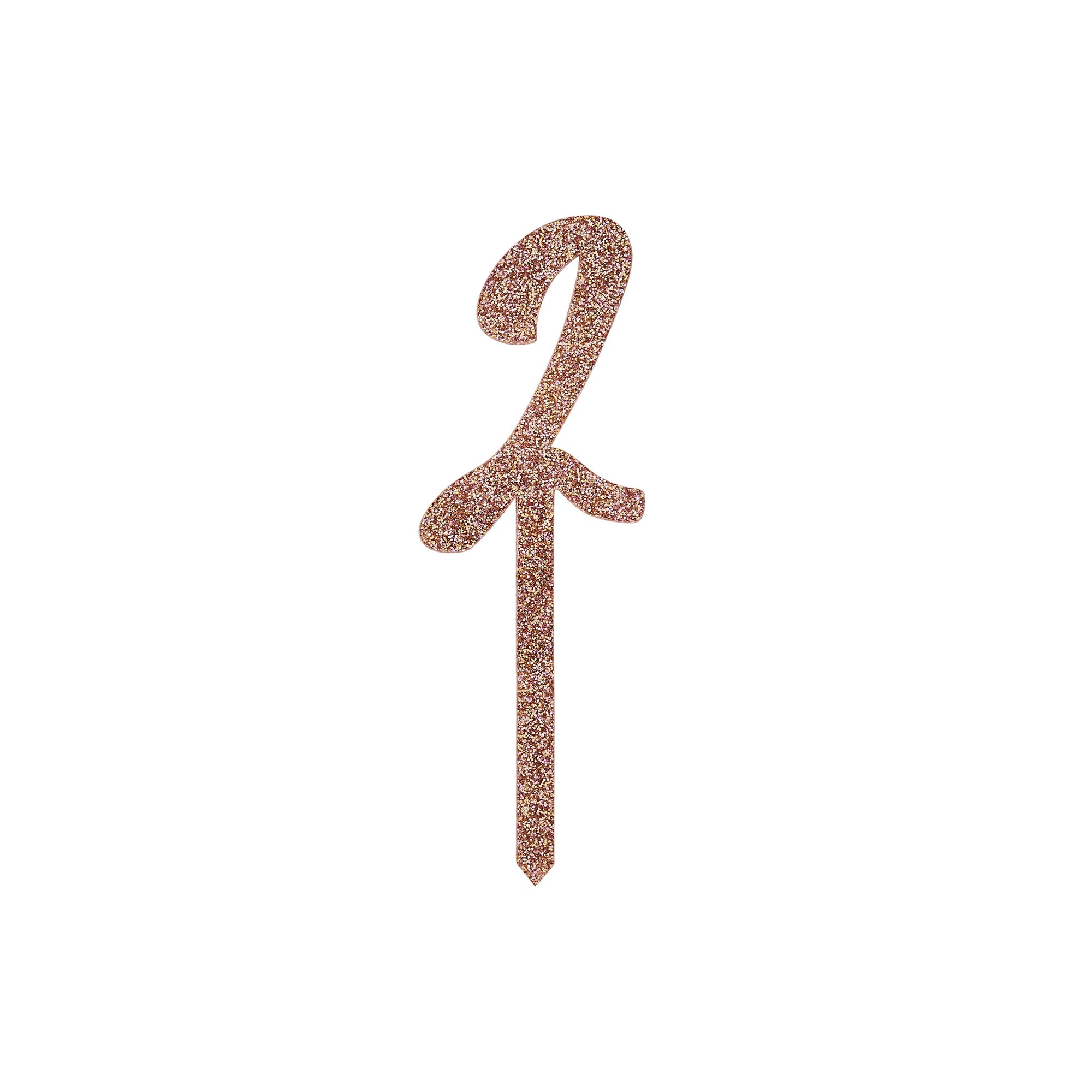 Metallic Rose Gold Number Glitter Acrylic Cake Topper (Numbers 0-9)
