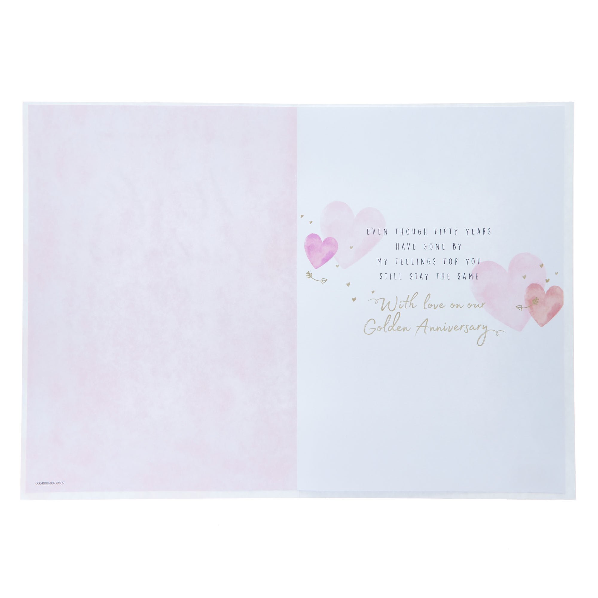 Wife Hearts Golden 50th Wedding Anniversary Card