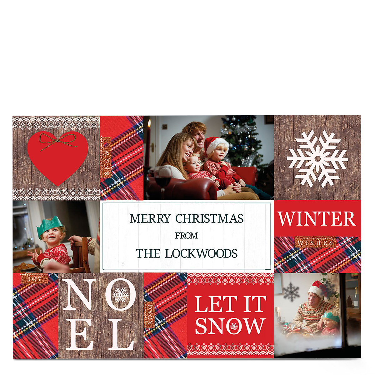 Multi Photo Christmas Card - Let It Snow