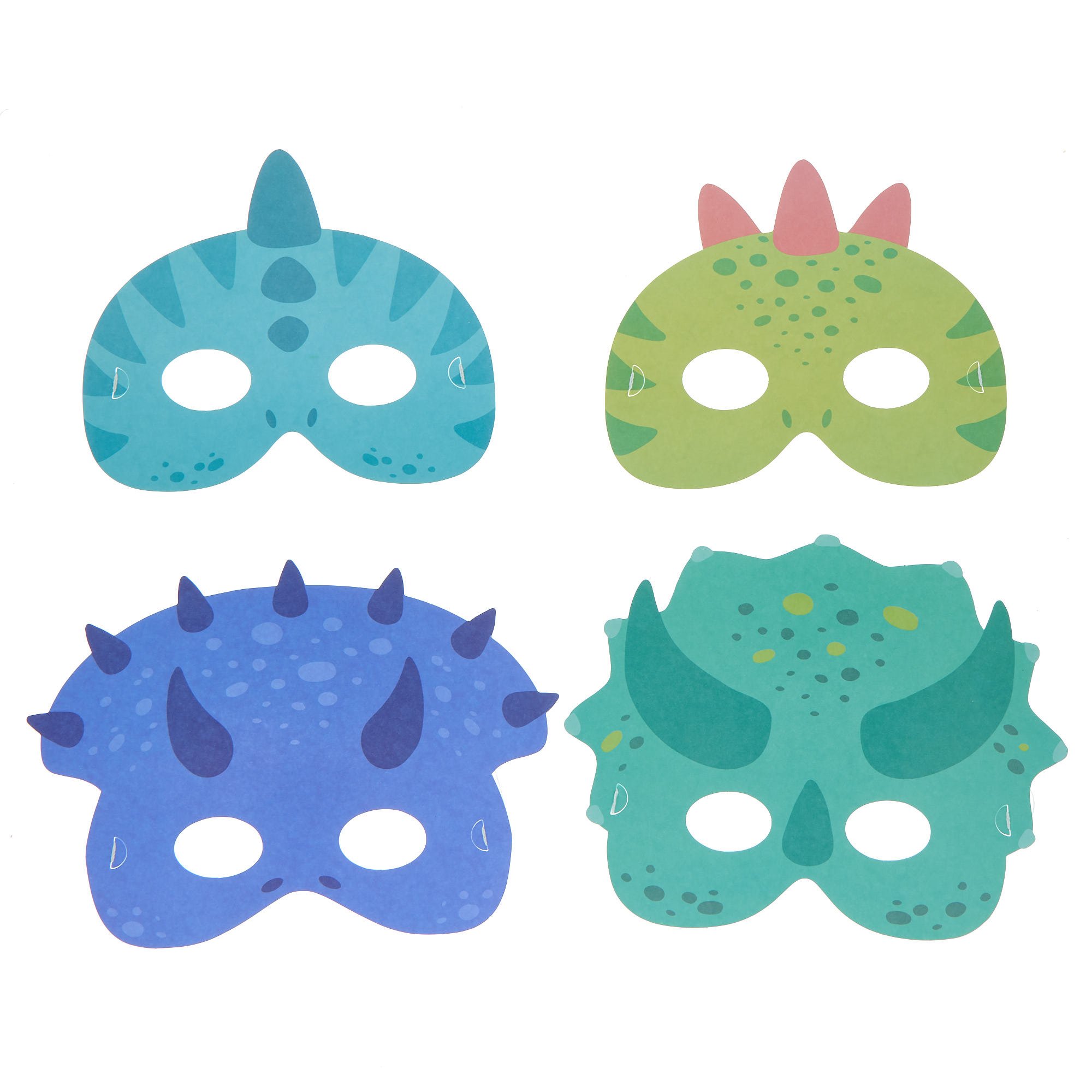 Children's Dinosaur Party Masks - Pack of 8