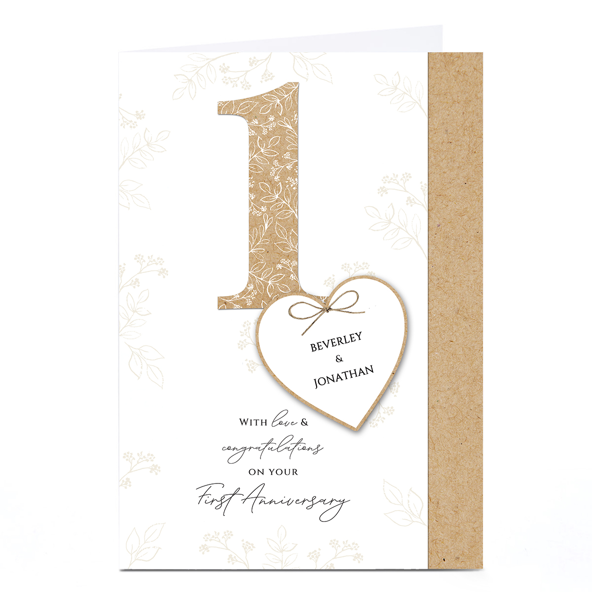 Personalised 1st Anniversary Card - Love & Congratulations