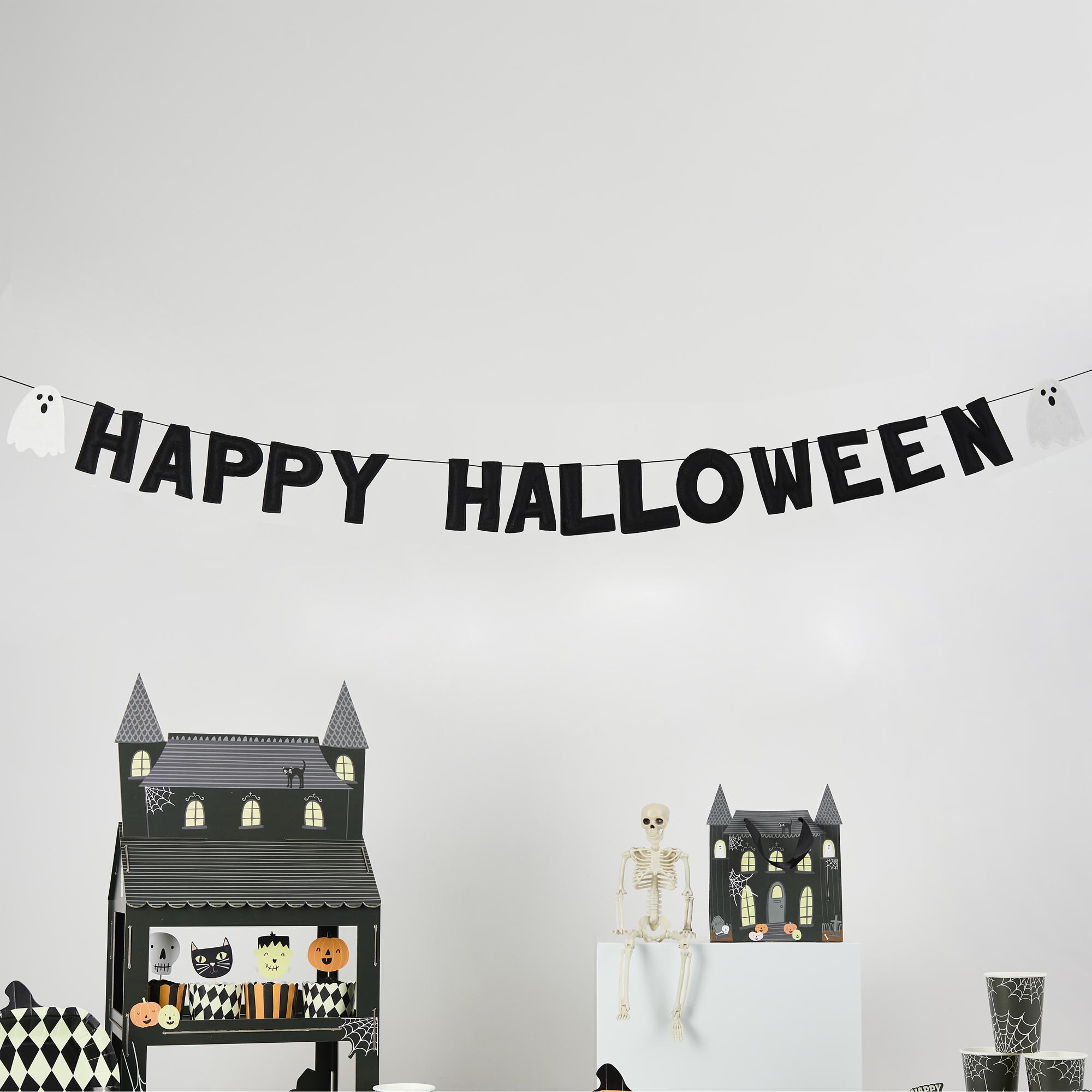 Ghost Happy Halloween Felt Banner 2m