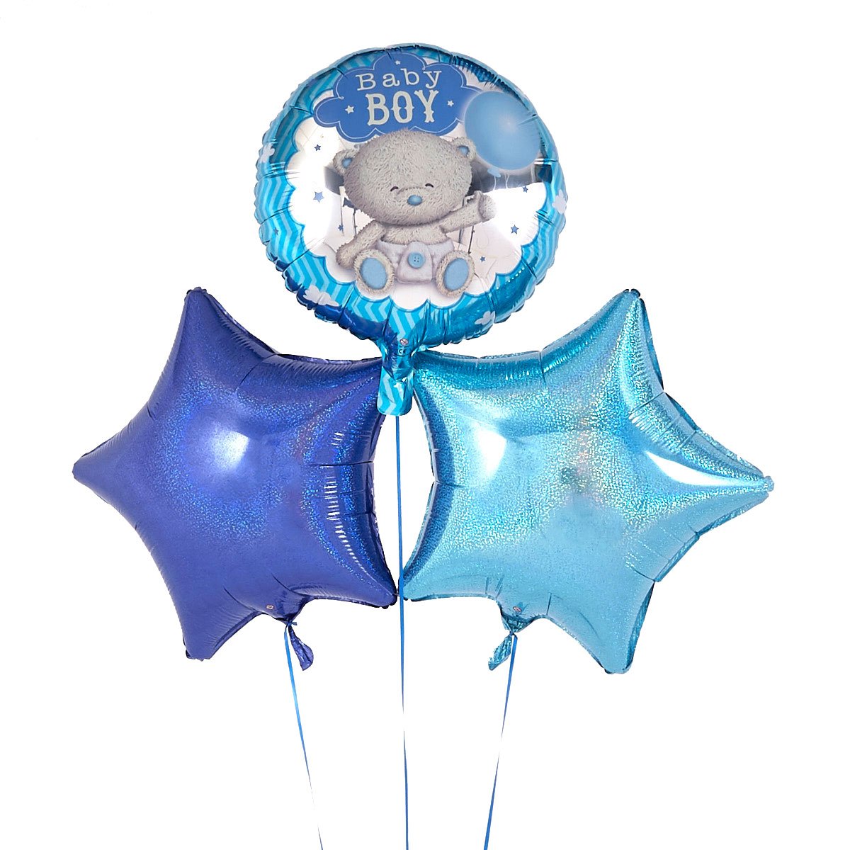 Baby Boy Blue Balloon Bouquet - Delivered Inflated!