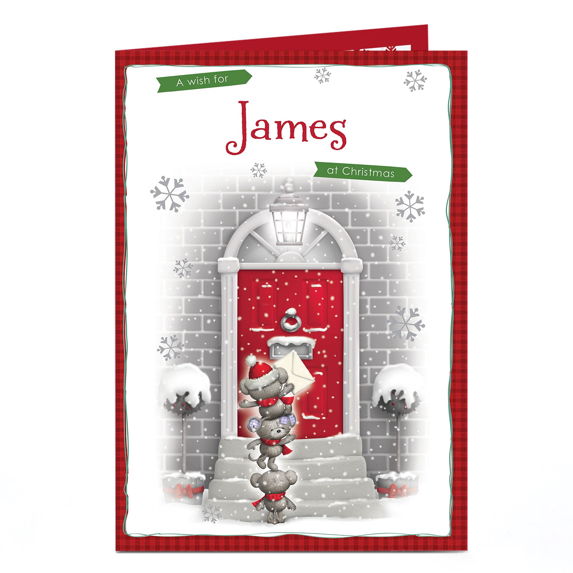 Personalised Christmas Card - Bears At The Door