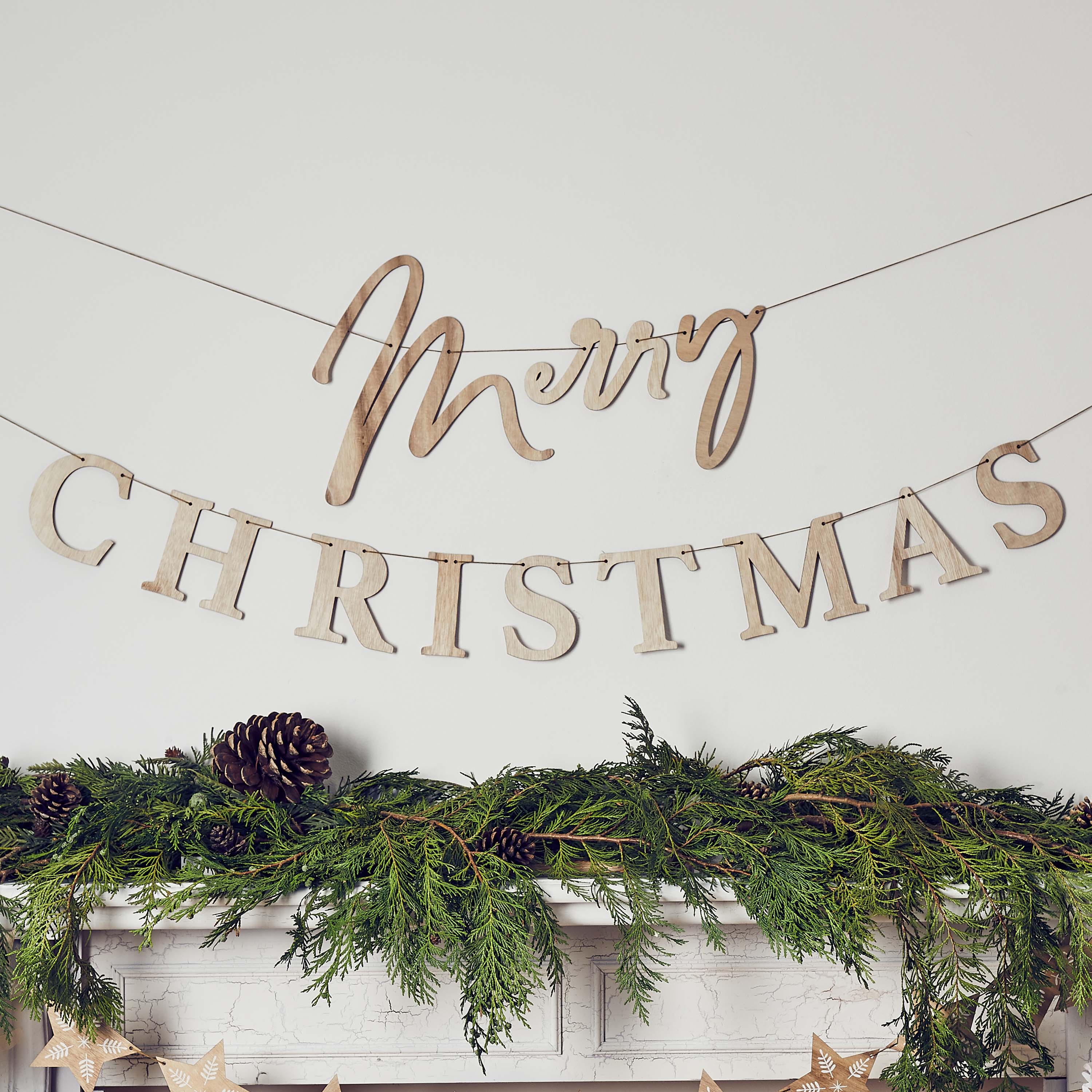 Merry Christmas Wooden Banner