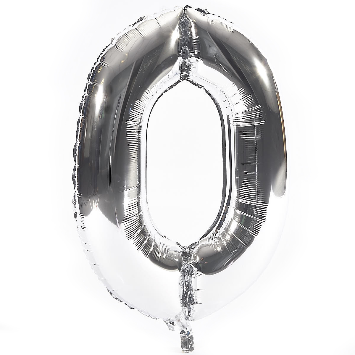 Age 30 Giant Foil Helium Numeral Balloons - Silver (deflated)