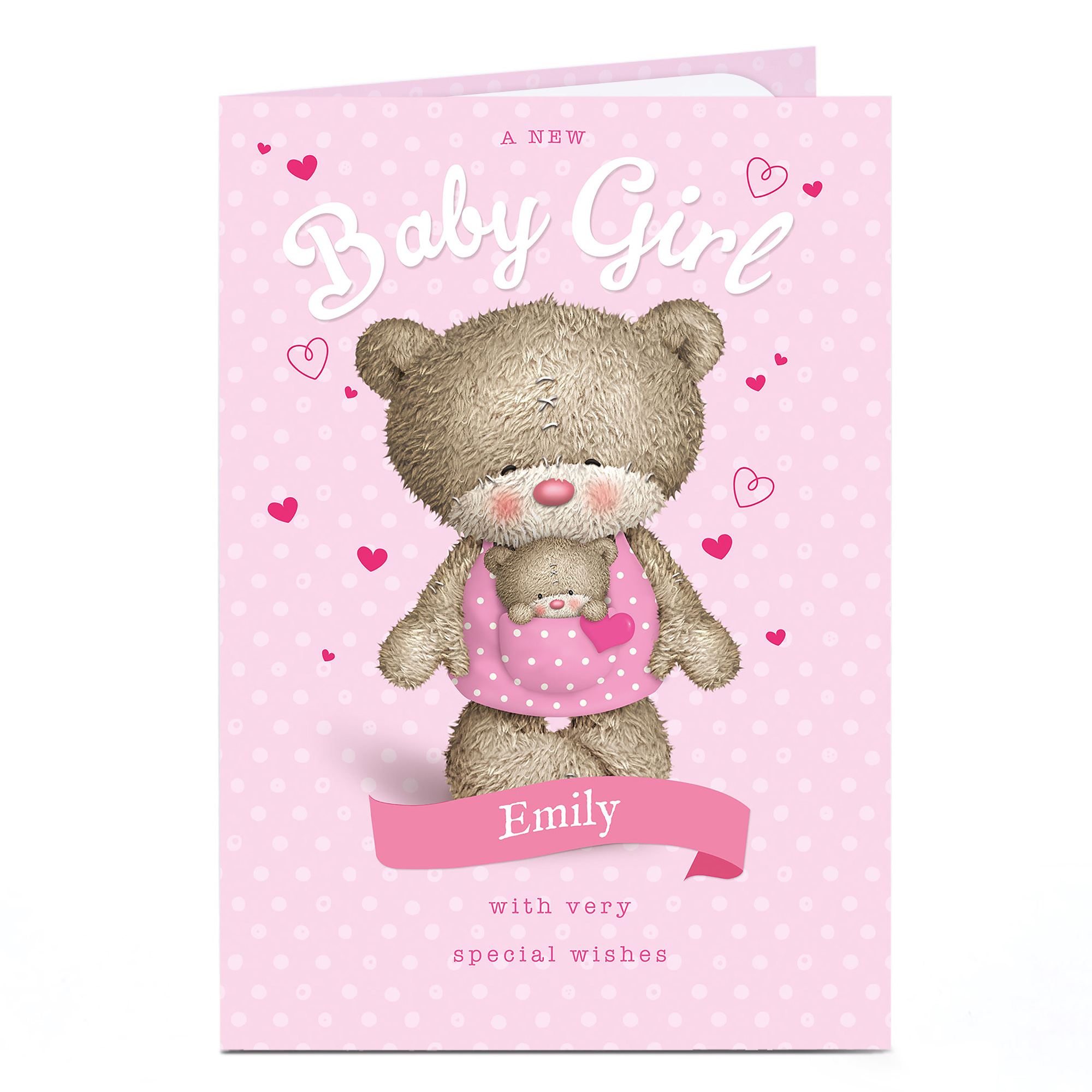 Personalised Hugs New Baby Card - A New Baby Girl