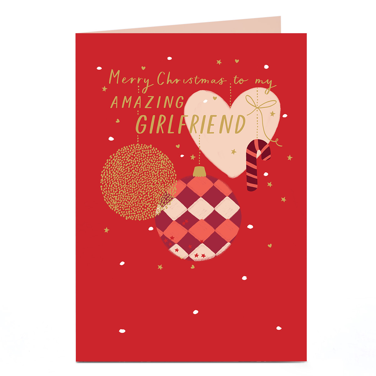 Christmas Card - Red and Gold To My Amazing Girlfriend