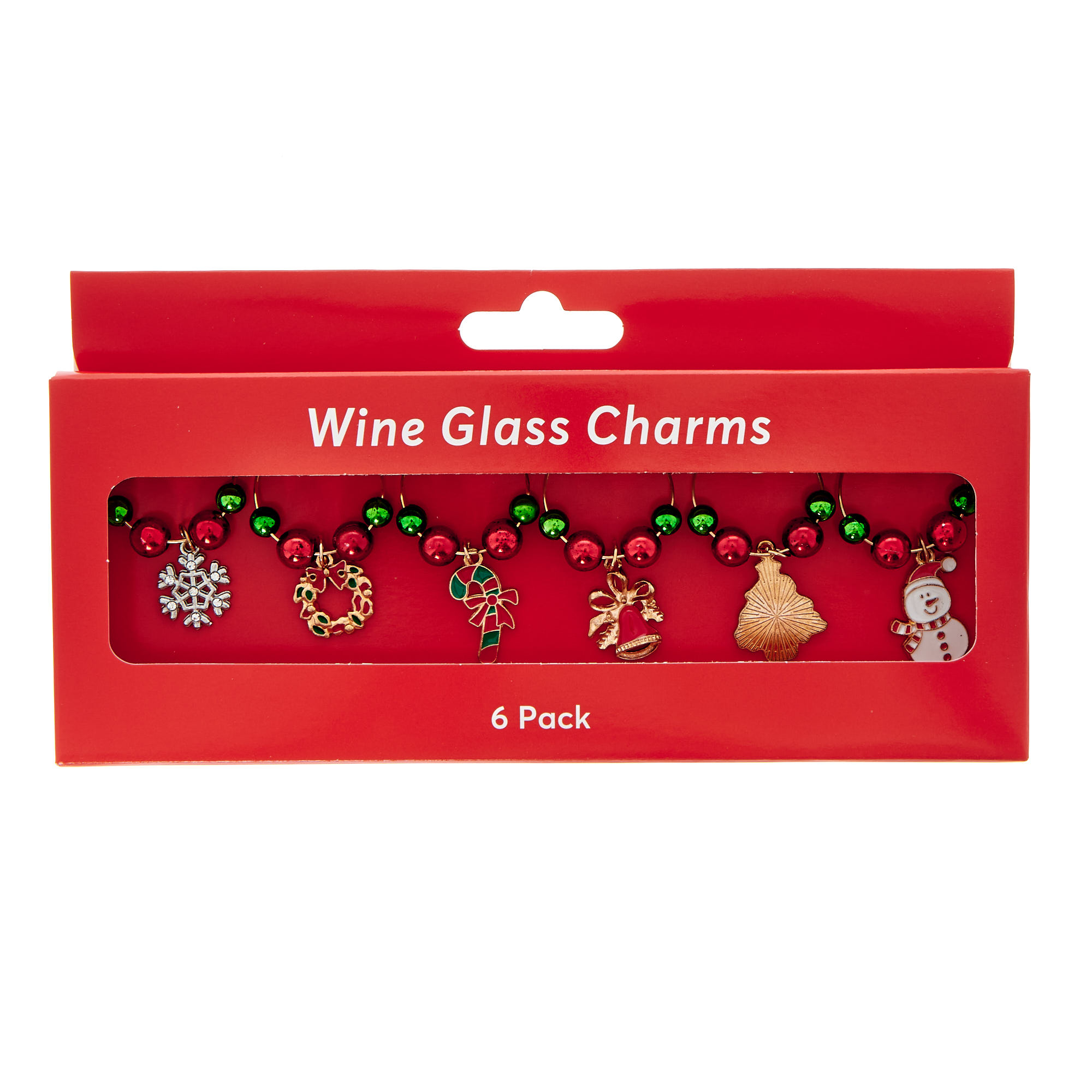 Christmas Wine glass charms - Pack of 6